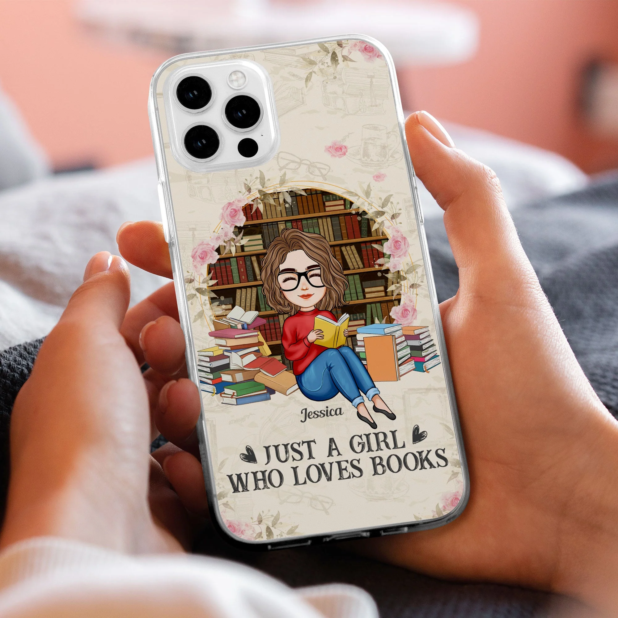Just A Girl Who Loves Books - Personalized Clear Phone Case - Image 2