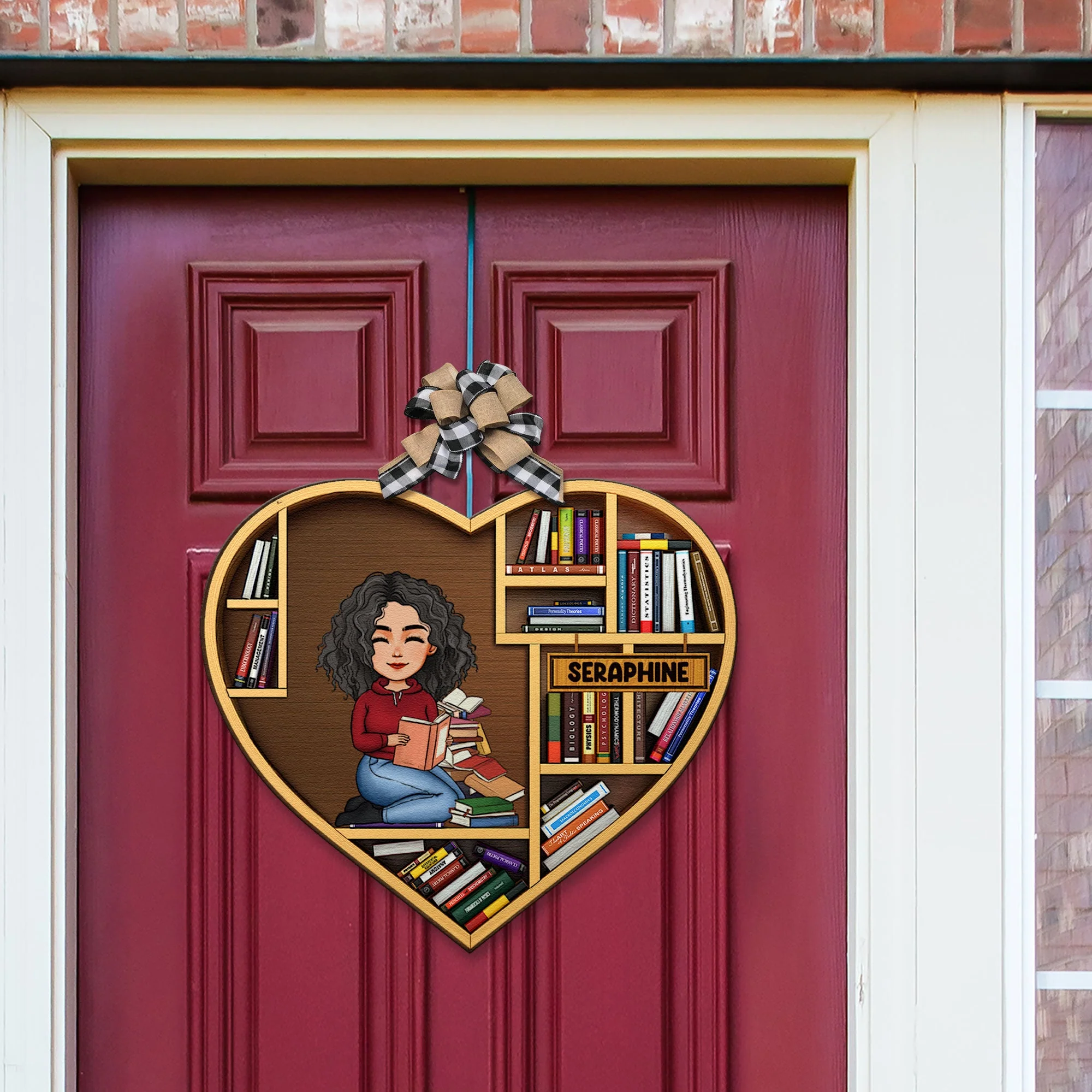 Just A Girl Who Loves Books - Personalized Custom Shaped Wood Sign - Image 2