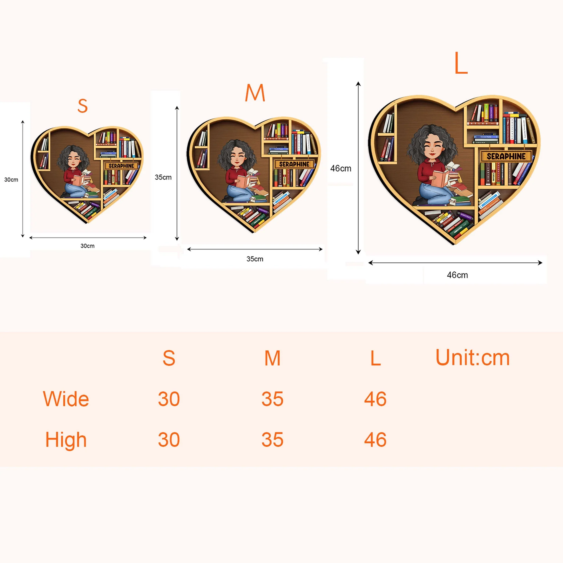 Just A Girl Who Loves Books - Personalized Custom Shaped Wood Sign - Image 4