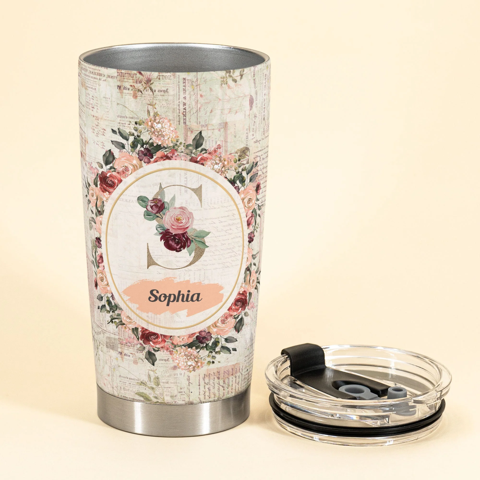 Just A Girl Who Loves Books - Personalized Monogram Tumbler Cup - Image 2