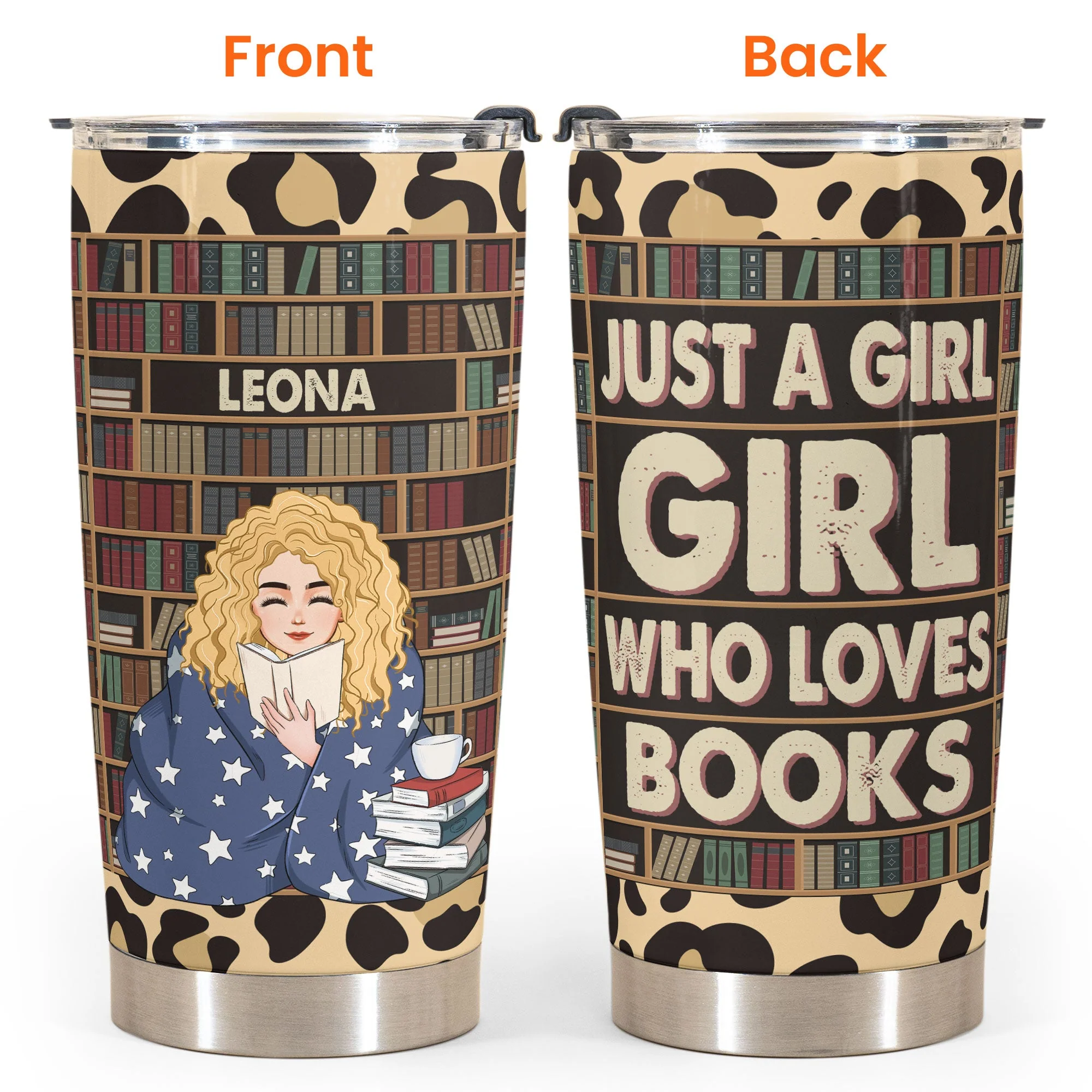 Just A Girl Who Loves Books - Personalized Tumbler Cup - Birthday, Loving Gift For Book Lovers - Image 4