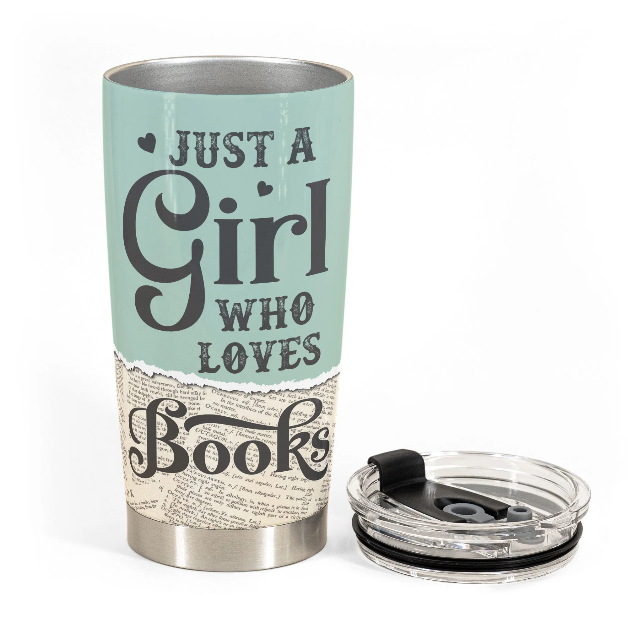 Just A Girl Who Loves Books - Personalized Tumbler Cup - Image 3