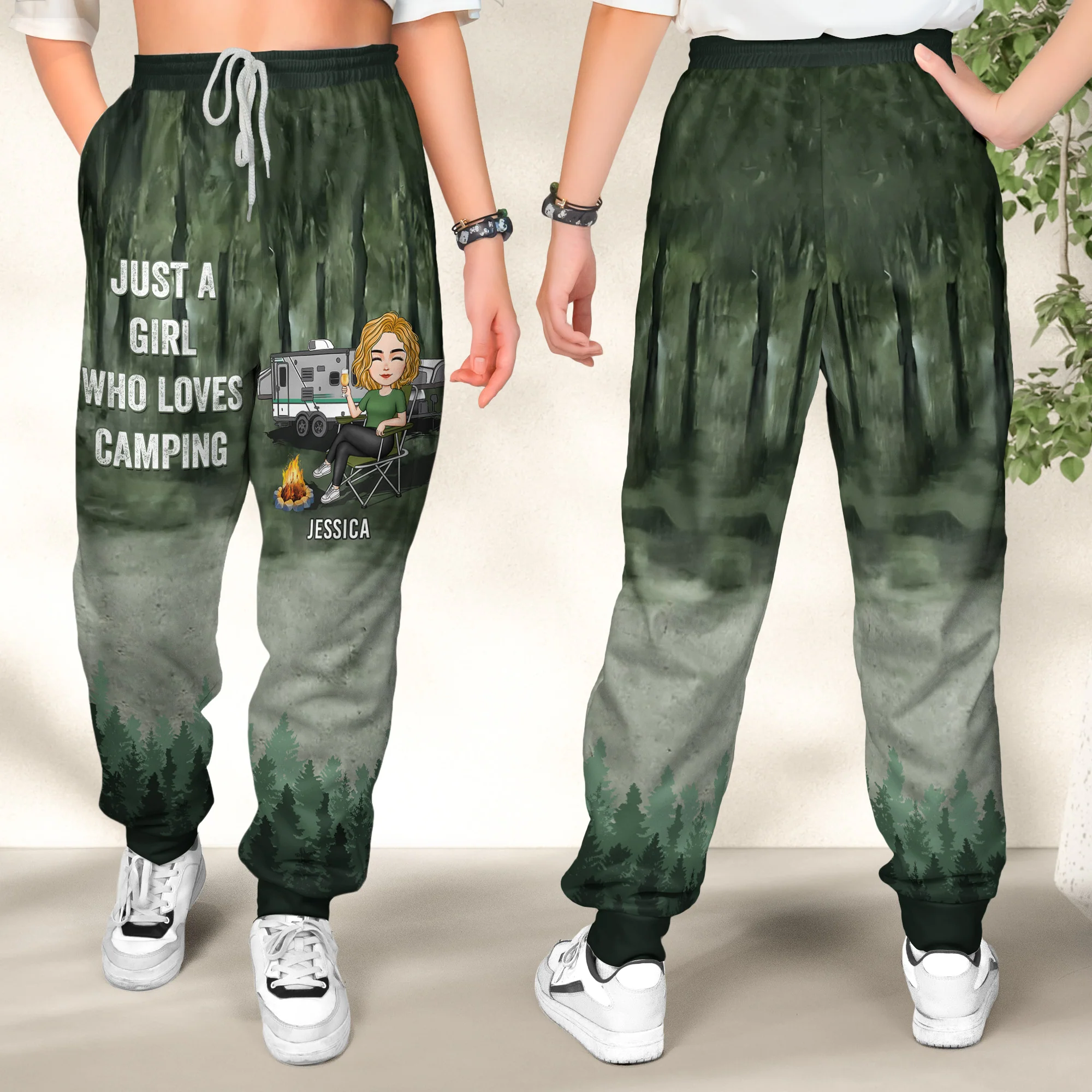 Just A Girl Who Loves Camping - Personalized Sweatpants - Image 4