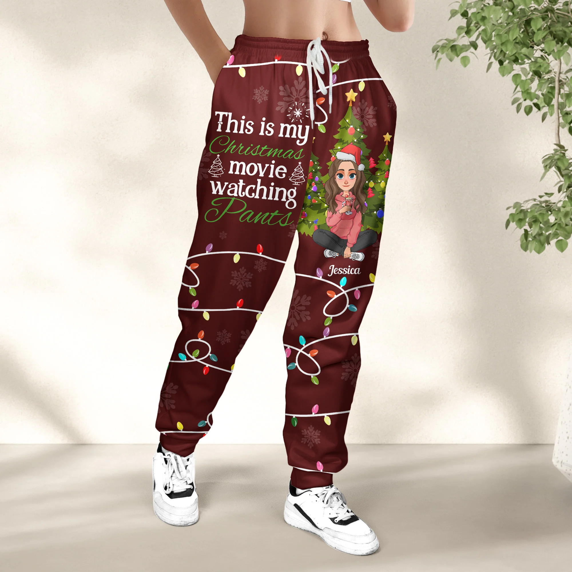 Just A Girl Who Loves Christmas - Personalized Sweatpants - Image 4
