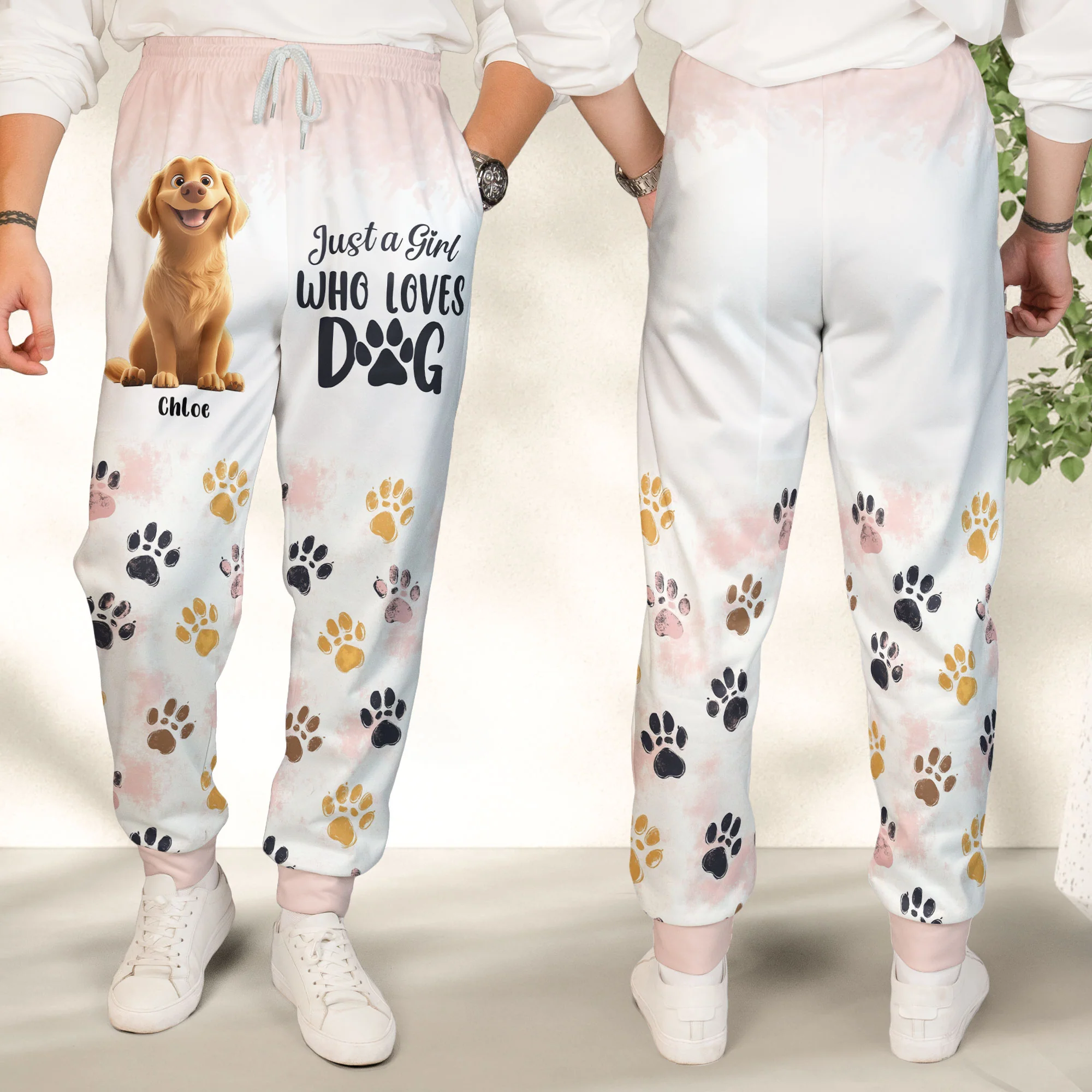 Just A Girl Who Loves Dogs - Personalized Sweatpants - Image 3