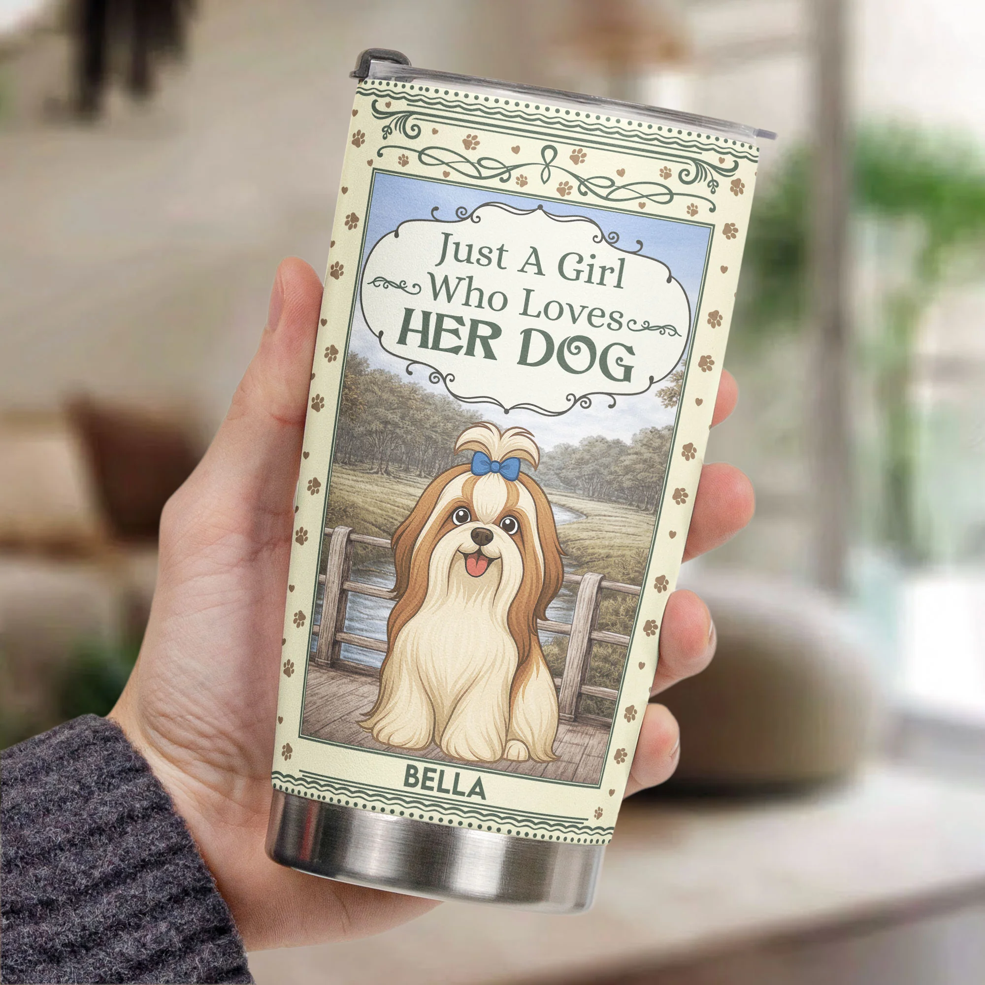 Just A Girl Who Loves Her Dog - Personalized Tumbler - Image 3