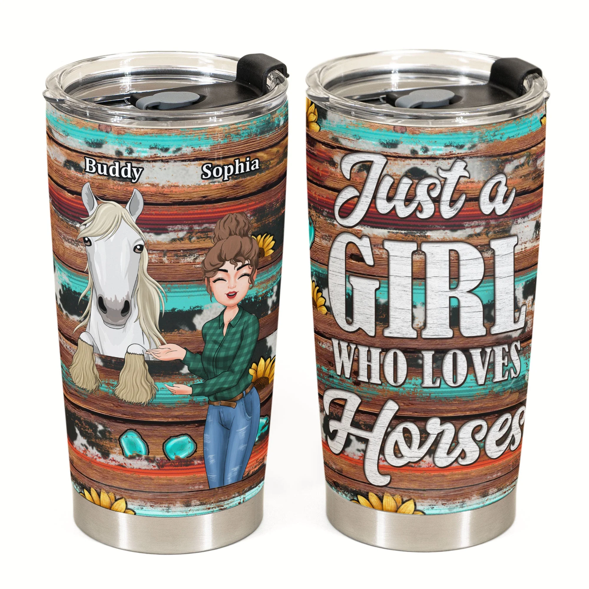 Just A Girl Who Loves Horses New Version  - Personalized Tumbler Cup - Birthday Gift For Horse Girl, Horse Mom, Horse Mom - Image 2