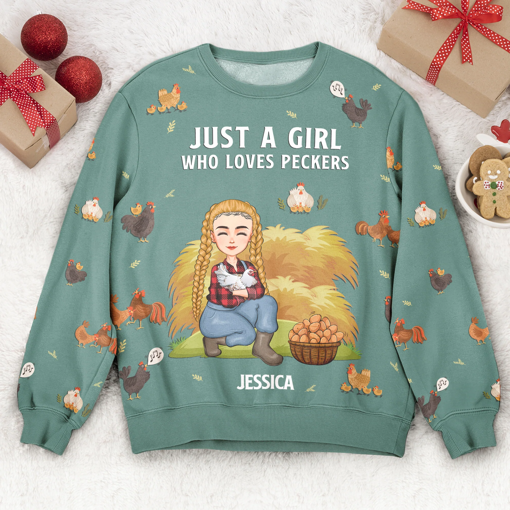 Just A Girl Who Loves Peckers - Personalized 3D Printed Sweatshirt - Image 3