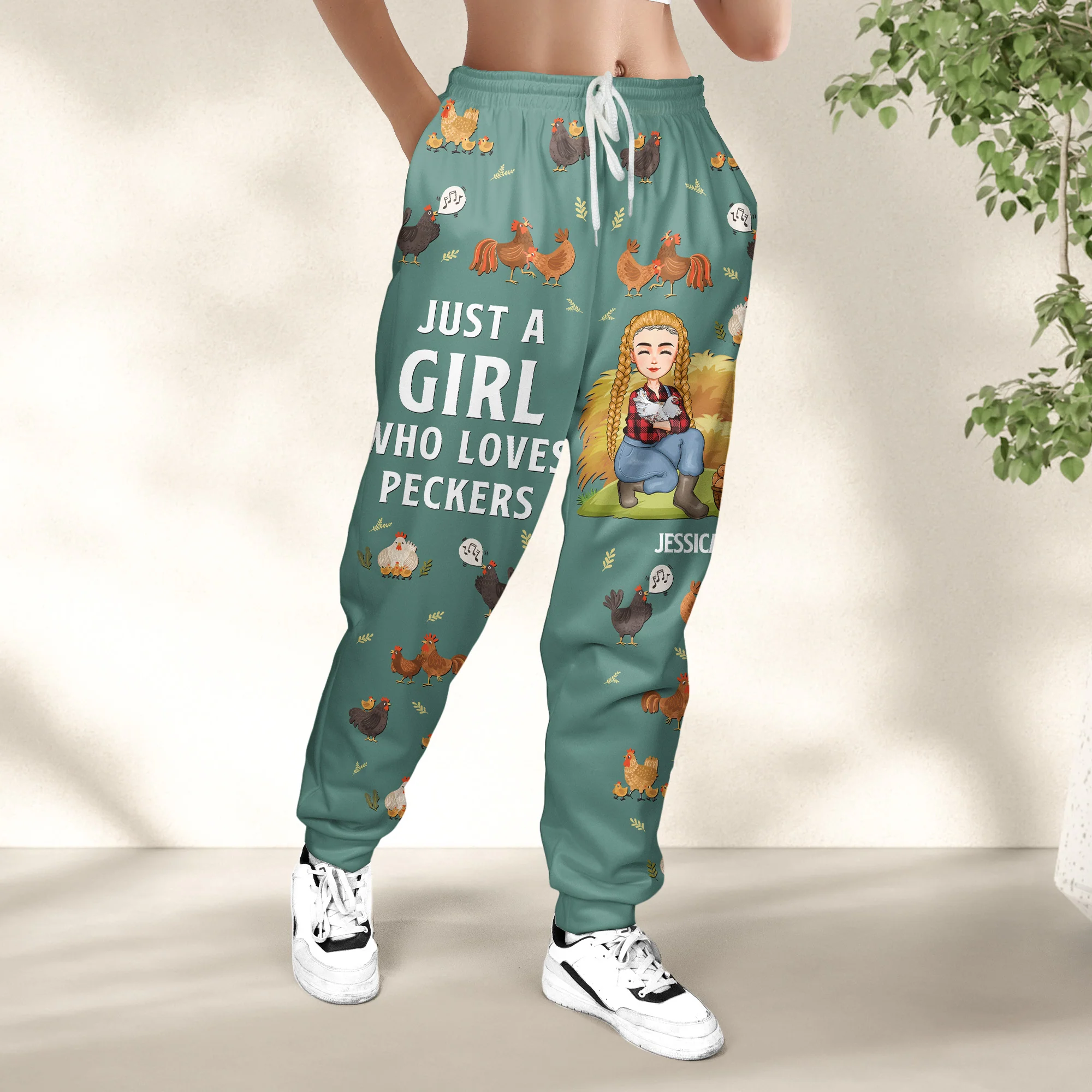 Just A Girl Who Loves Peckers - Personalized Sweatpants - Gift For Daughter - Image 3