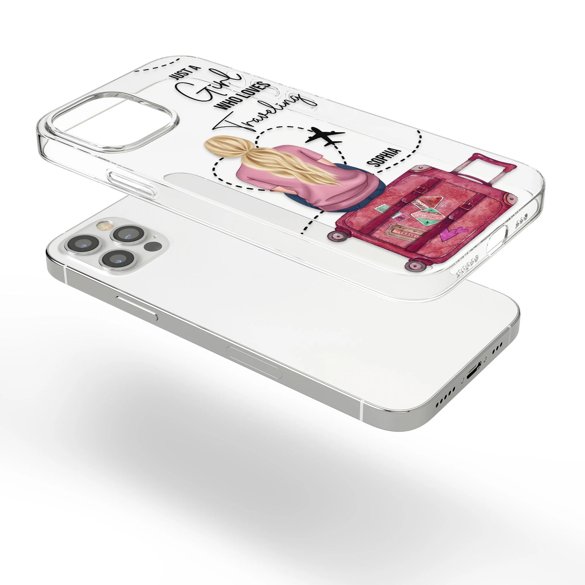 Just A Girl Who Loves Traveling - Personalized Clear Phone Case - Image 6