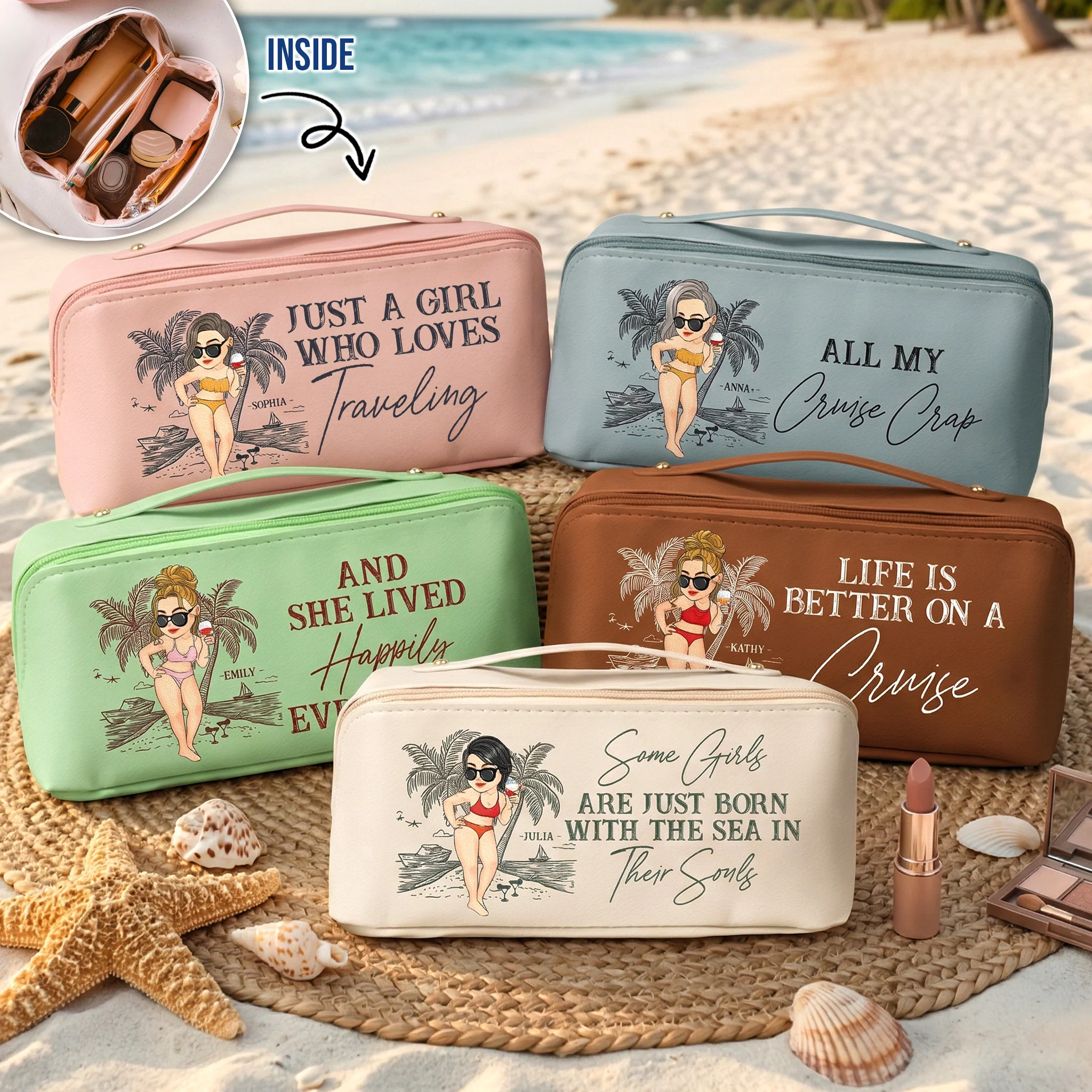 Just A Girl Who Loves Traveling - Personalized Makeup Bag