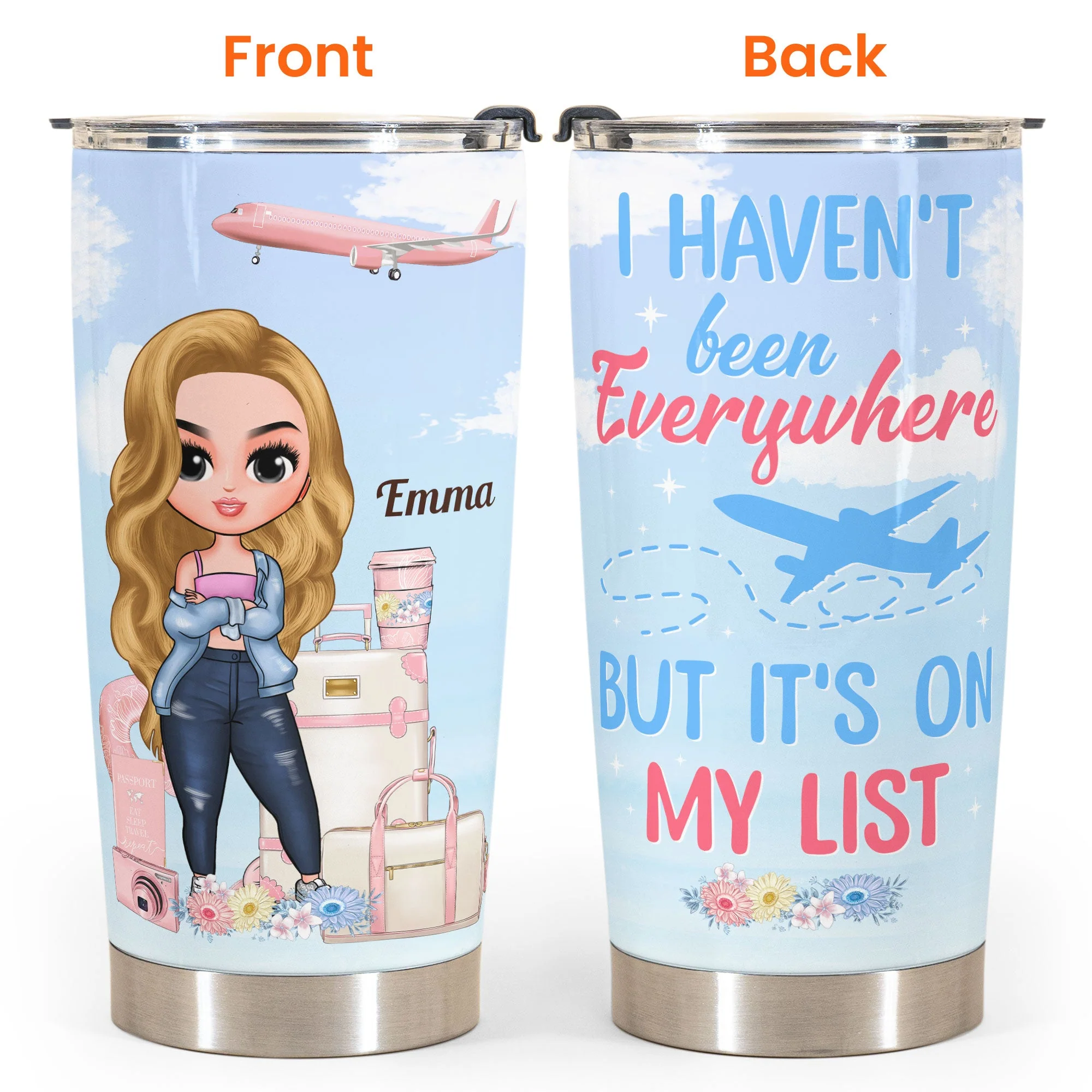 Just A Girl Who Loves Travelling - Personalized Tumbler Cup - Birthday & Christmas Gift For Girls - Image 4