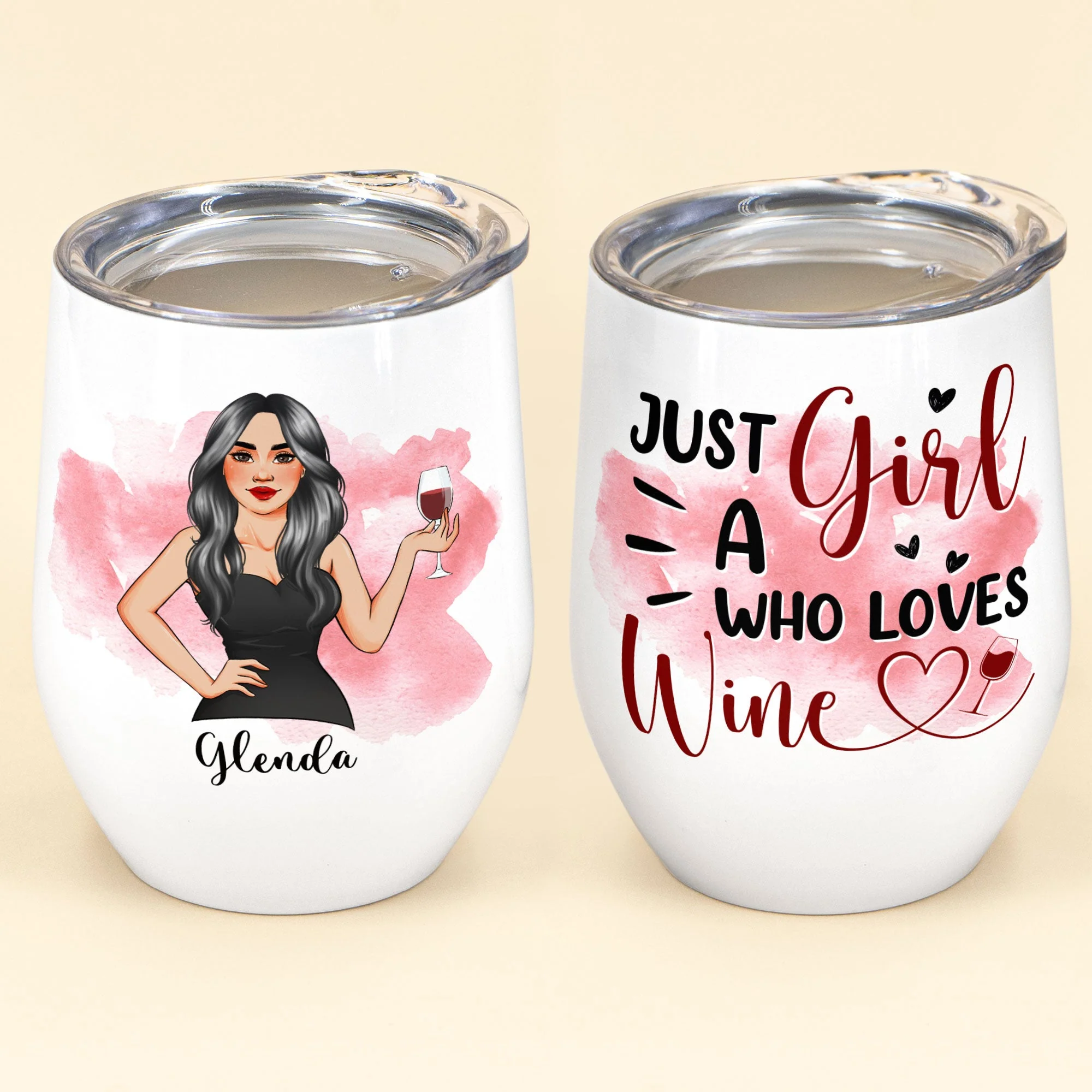 Just A Girl Who Loves Wine - Personalized Wine Tumbler - Birthday Gift For Wine Lovers, Girls - Image 2
