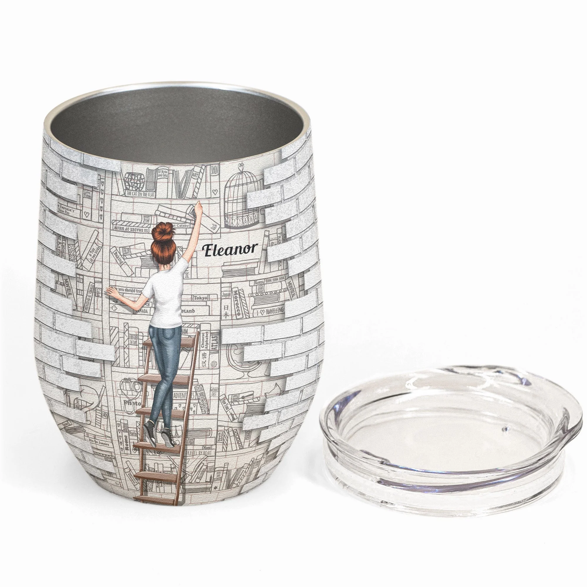 Just A Girl Who Really Loves Books - Personalized Wine Tumbler - Birthday Gifts For Women, Book Lovers - Image 2