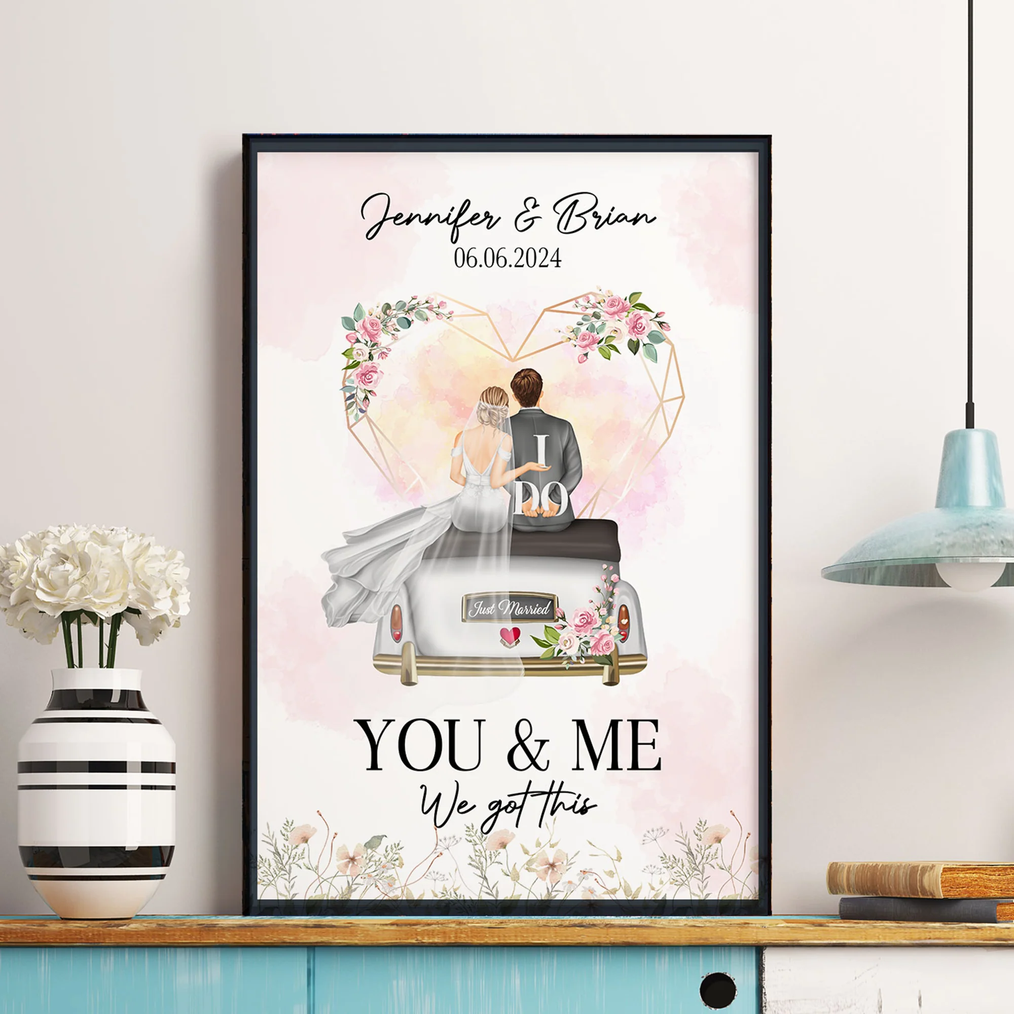 Just Married You & Me We Got This - Personalized Poster - Image 2