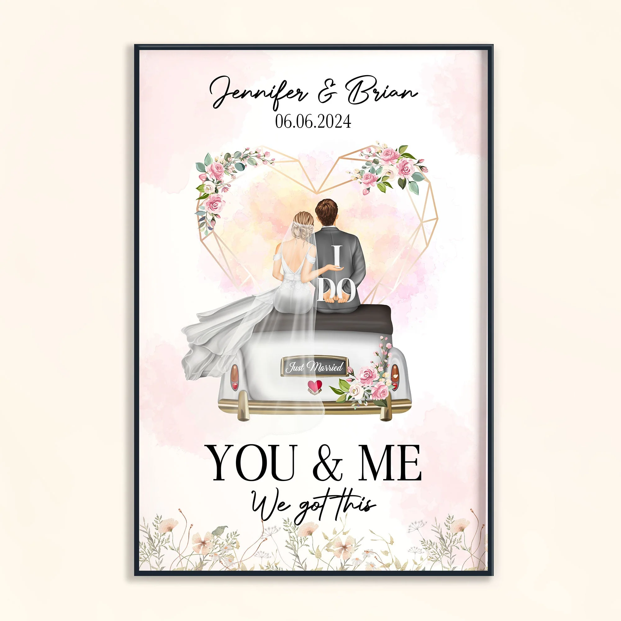 Just Married You & Me We Got This - Personalized Poster - Image 3