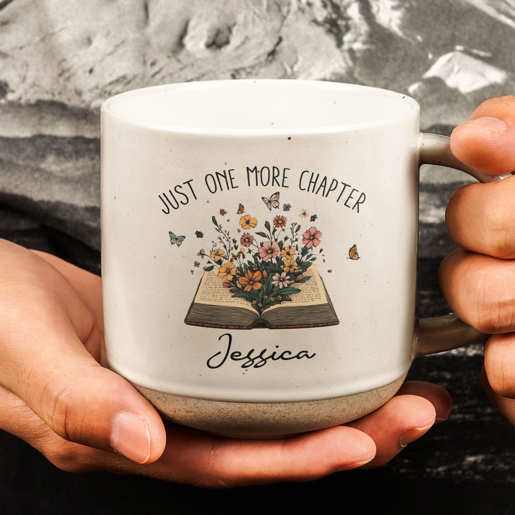 Just One More Chapter Gift For Book Lovers - Personalized Pottery Mug - Image 2