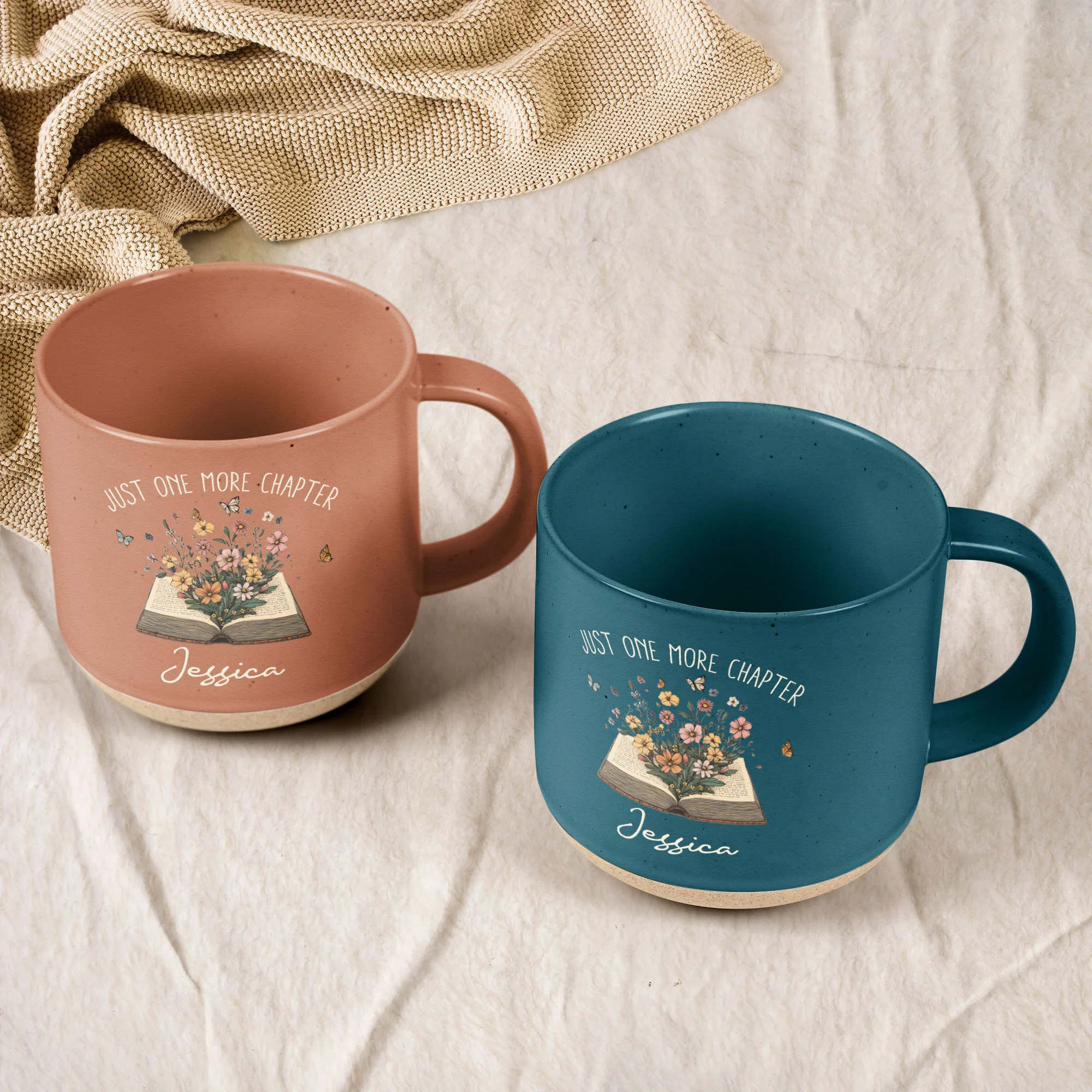 Just One More Chapter Gift For Book Lovers - Personalized Pottery Mug - Image 3