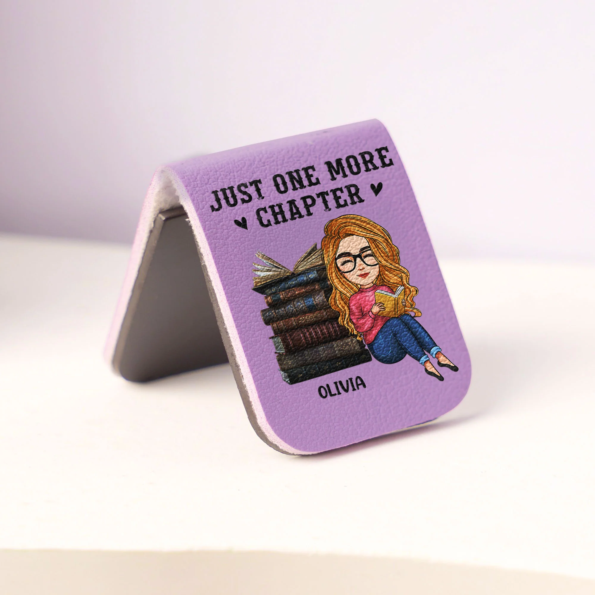 Just One More Chapter - Personalized Leather Magnetic Bookmark - Image 3