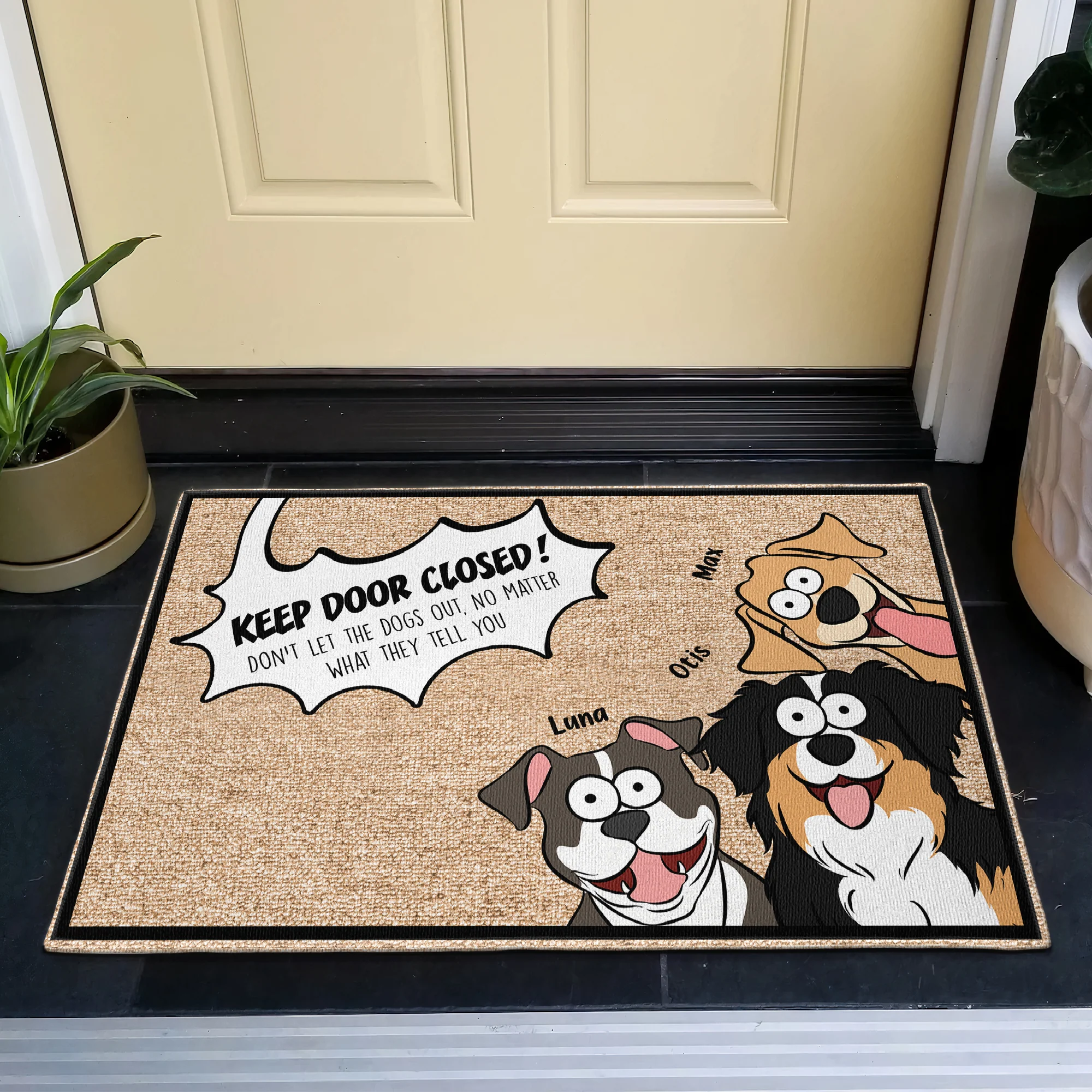 Keep Door Closed - Personalized Doormat - Image 4