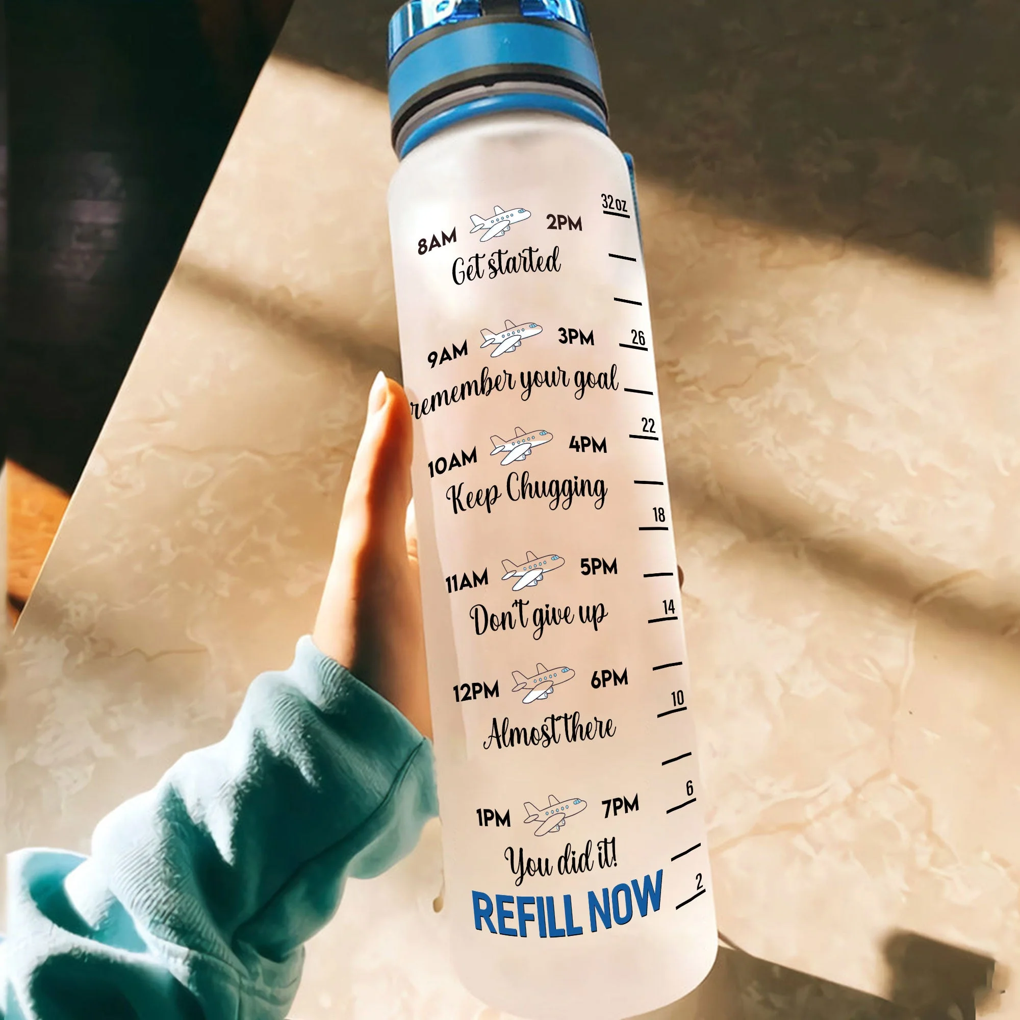 Keep Traveling And Drink Your Water - Personalized Water Bottle With Time Marker - Birthday Gift For Her, Girl, Friend, Travelers, Trippin' - Image 4