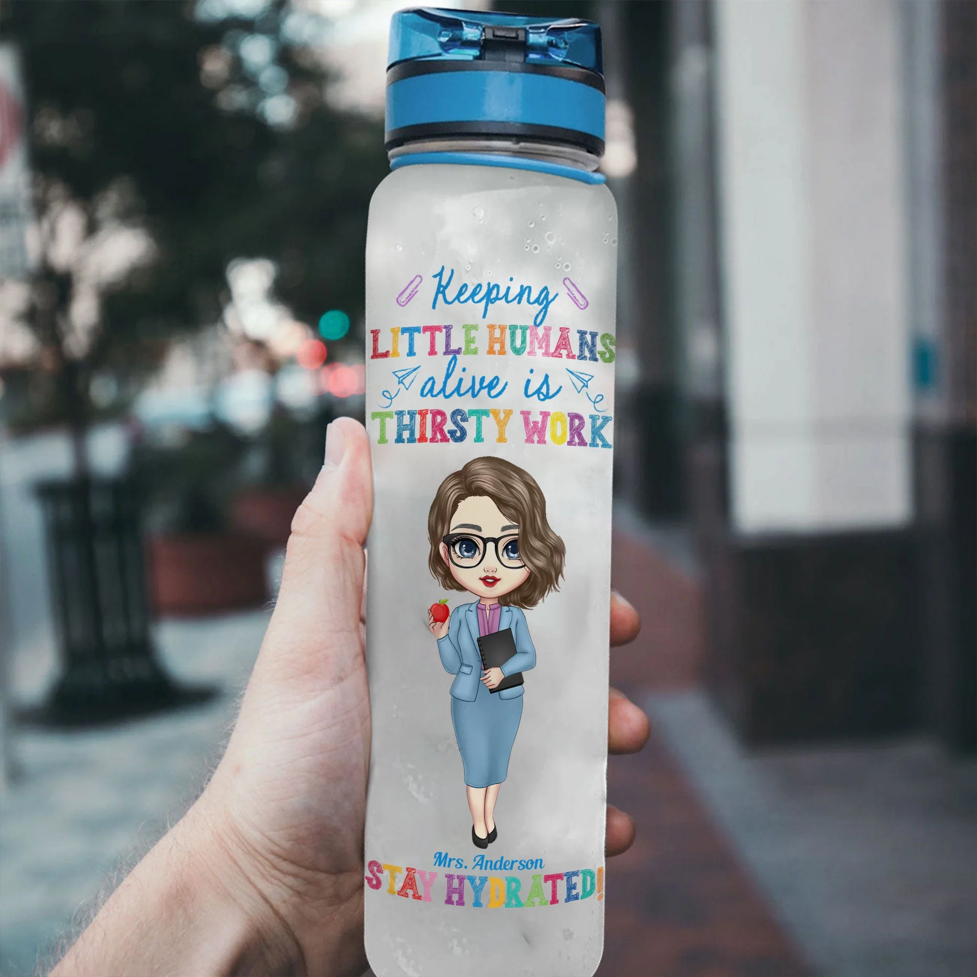 Keeping Little Humans Alive - Personalized Water Bottle - Image 3