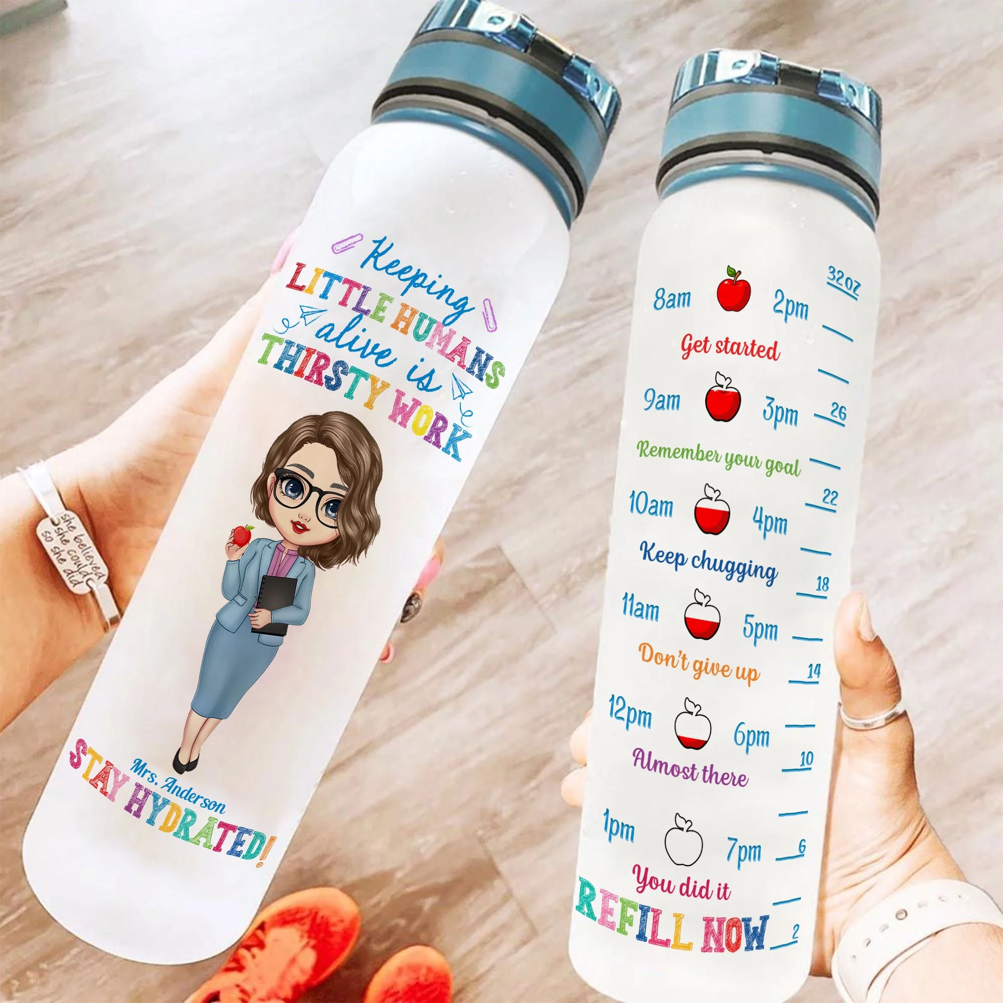 Keeping Little Humans Alive - Personalized Water Bottle - Image 4