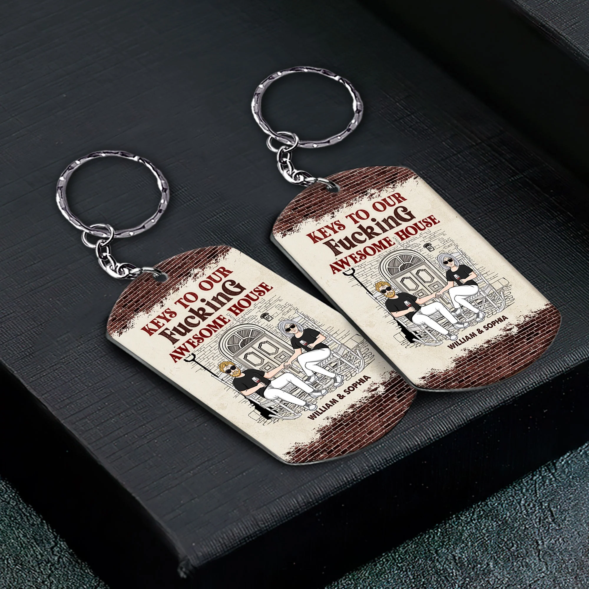 Keys To Our Awesome House - Personalized Keychain - Image 2