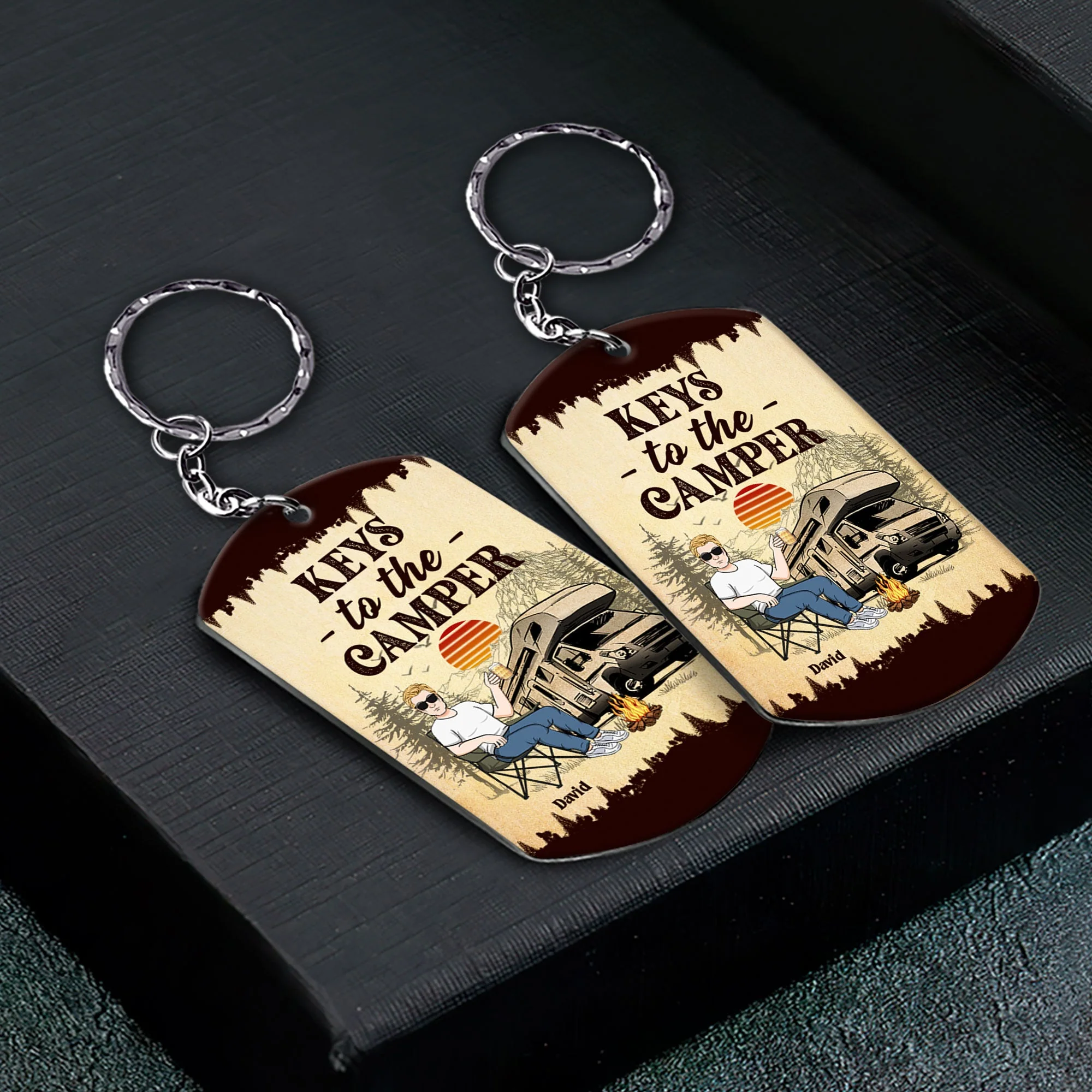 Keys To The Camper For Man- Personalized Keychain - Image 2