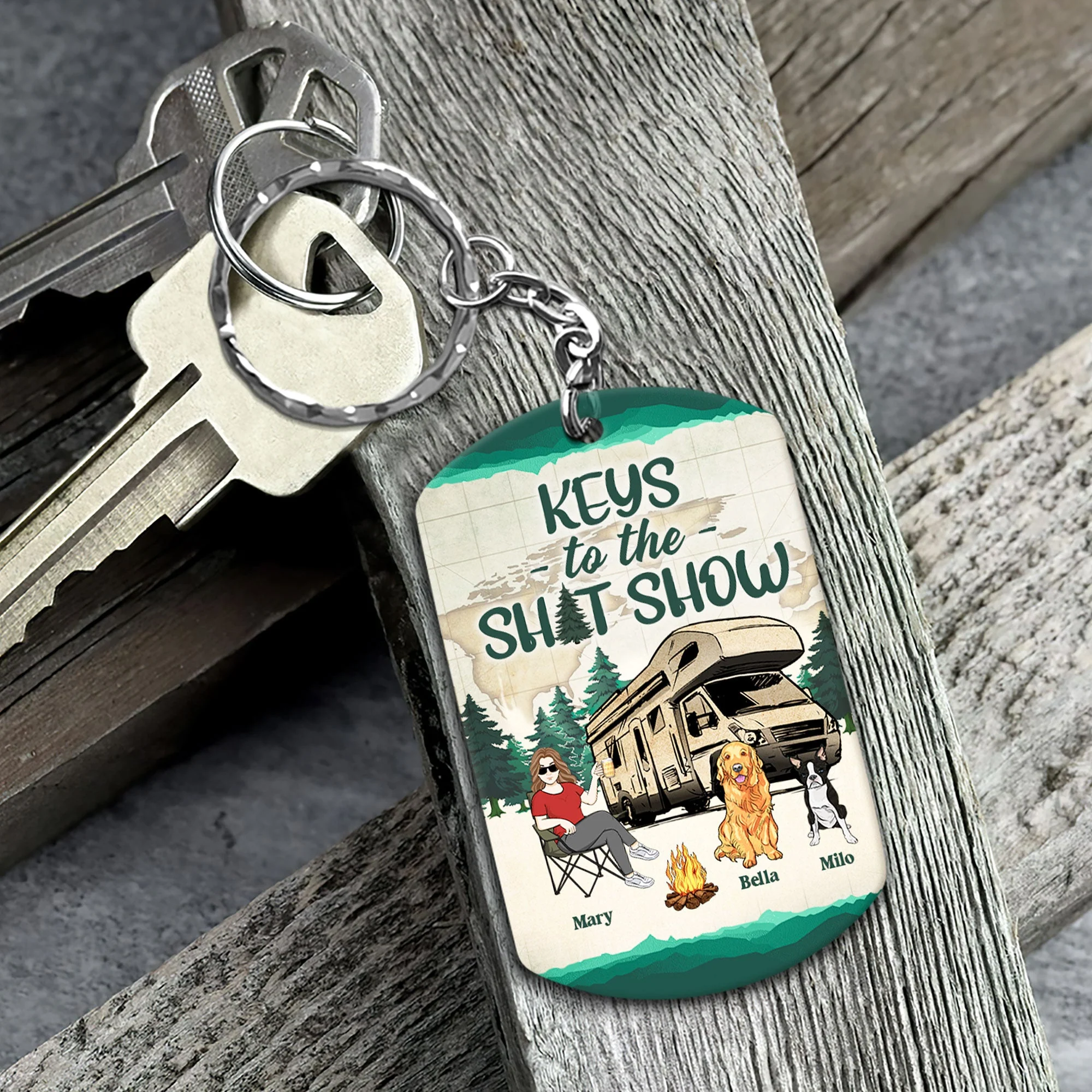 Keys To The Camping Sh-Funny Show - Personalized Keychain - Image 3