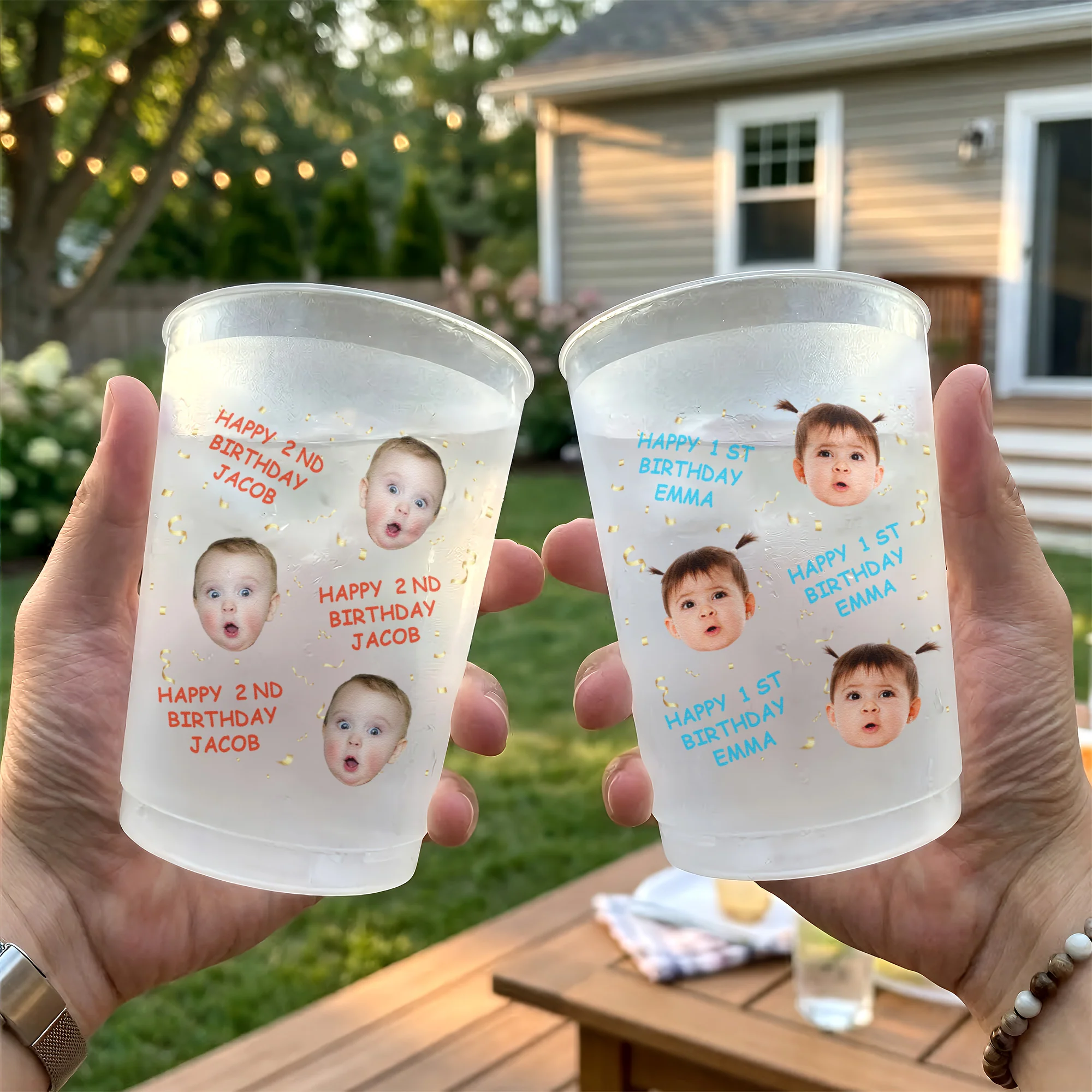 Kid Birthday Party Favors Cup, Family Birthday - Custom Cute Face - Personalized Cups - Image 4