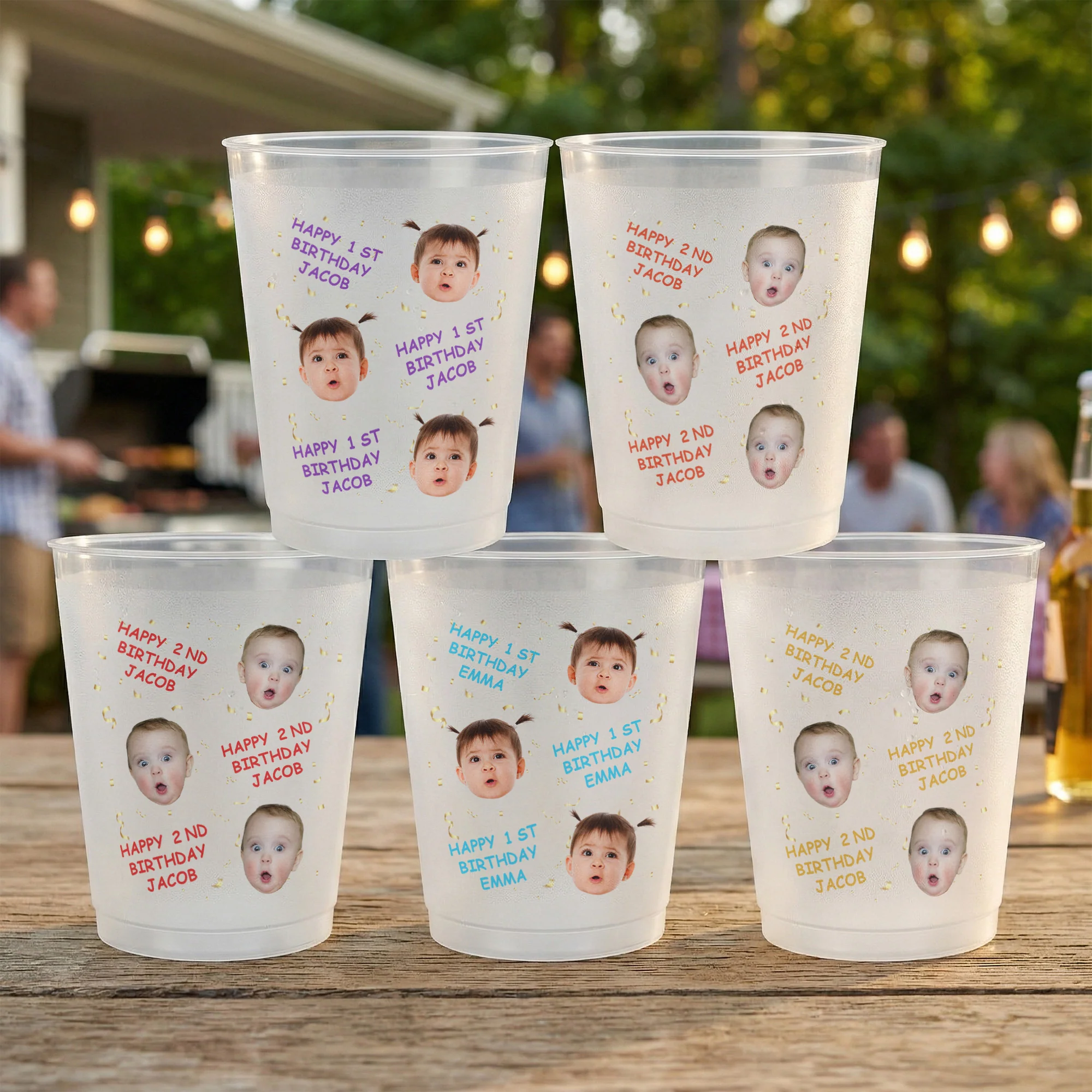 Kid Birthday Party Favors Cup, Family Birthday - Custom Cute Face - Personalized Cups - Image 5