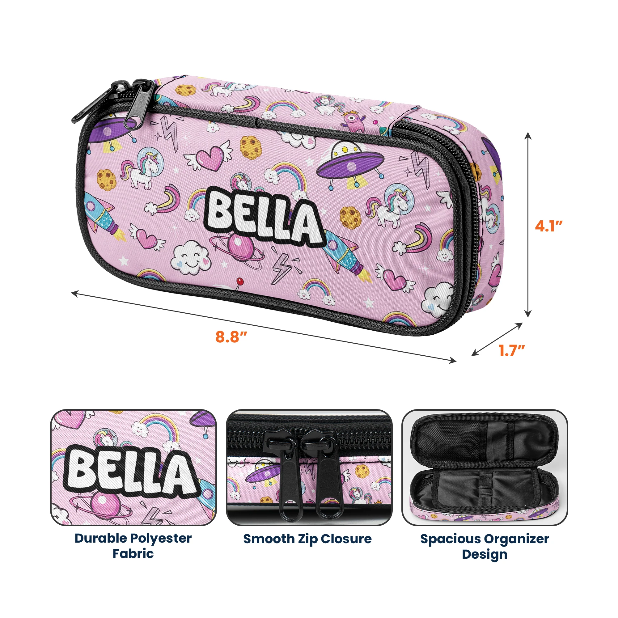 Kid Custom Pattern And Name - Personalized Pencil Case - Image 6