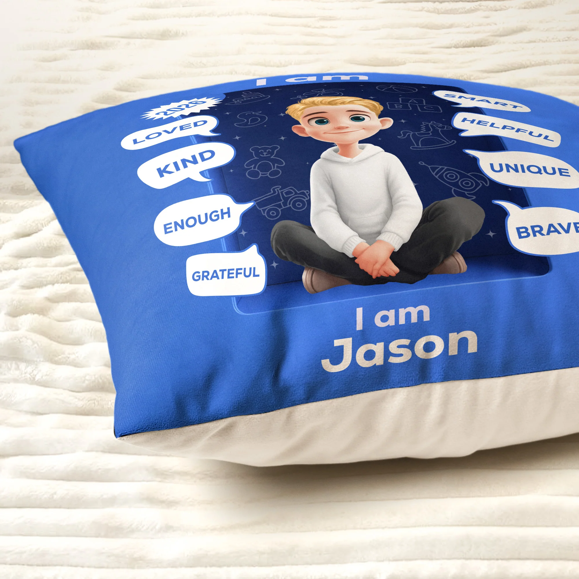 Kid I Am Kind Toy Box - Personalized Pillow (Insert Included) - Image 3
