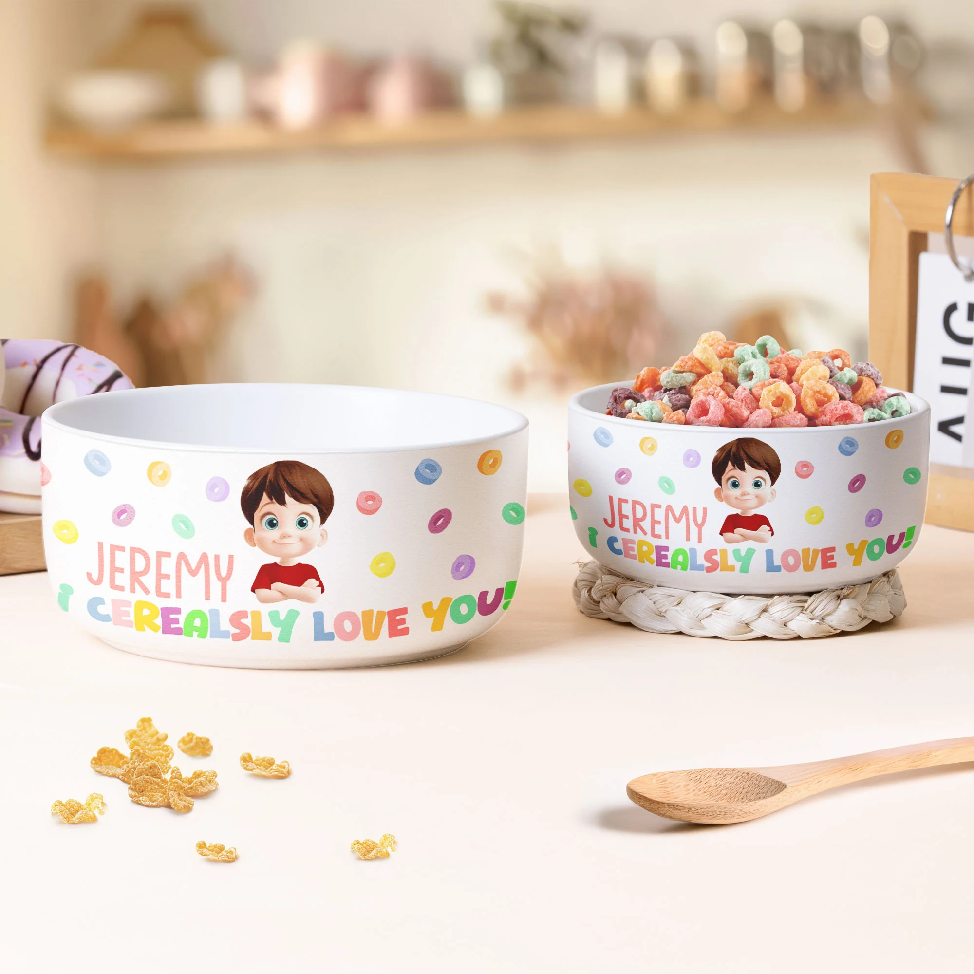 Kid I Cerealsly Love You - Personalized Ceramic Bowl - Image 3