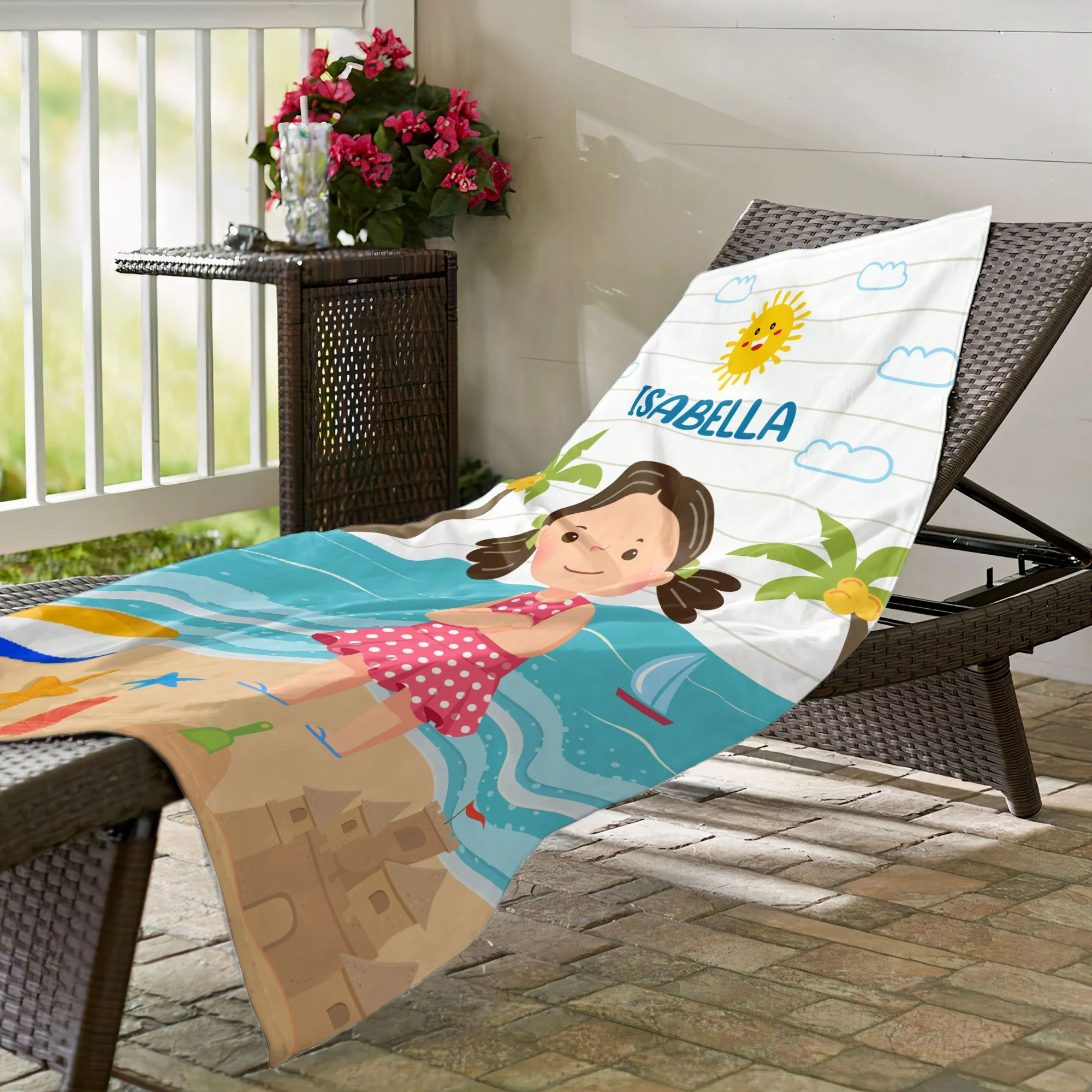 Kid On The Beach - Personalized Beach Towel - Image 5