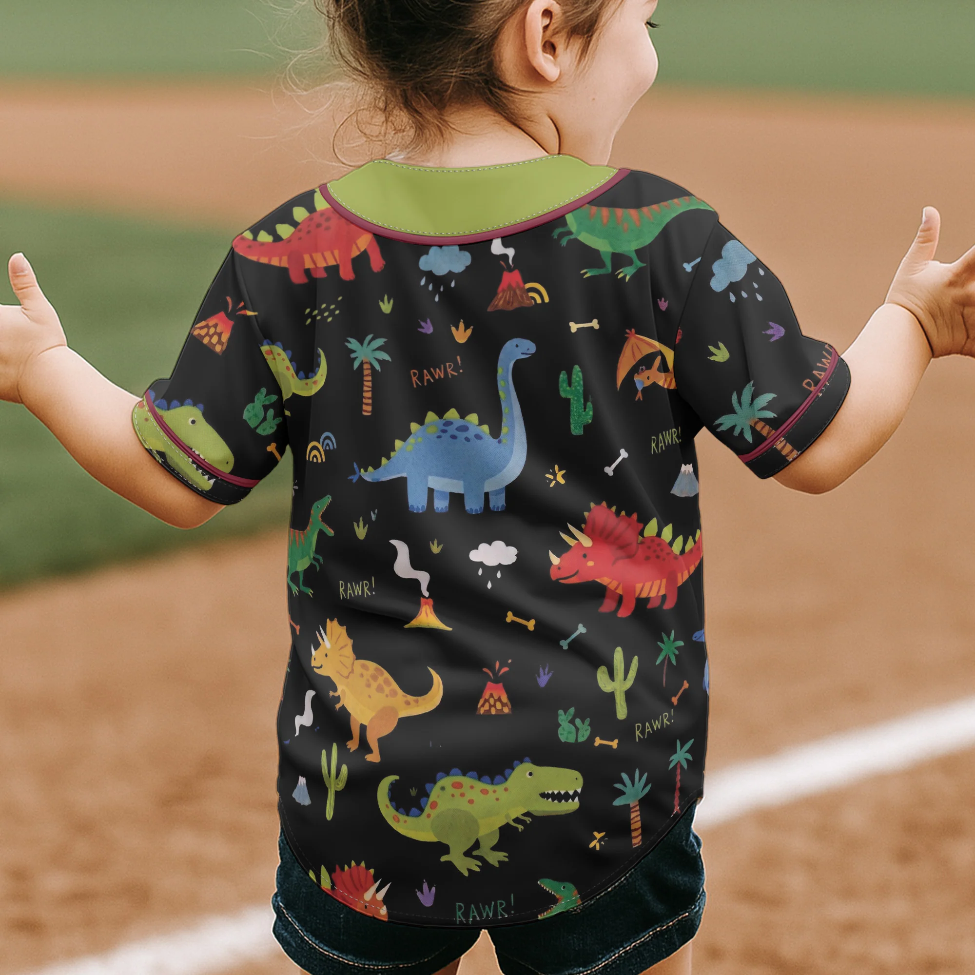 Kid Pattern Custom Name - Personalized Jersey Shirt - Image 6