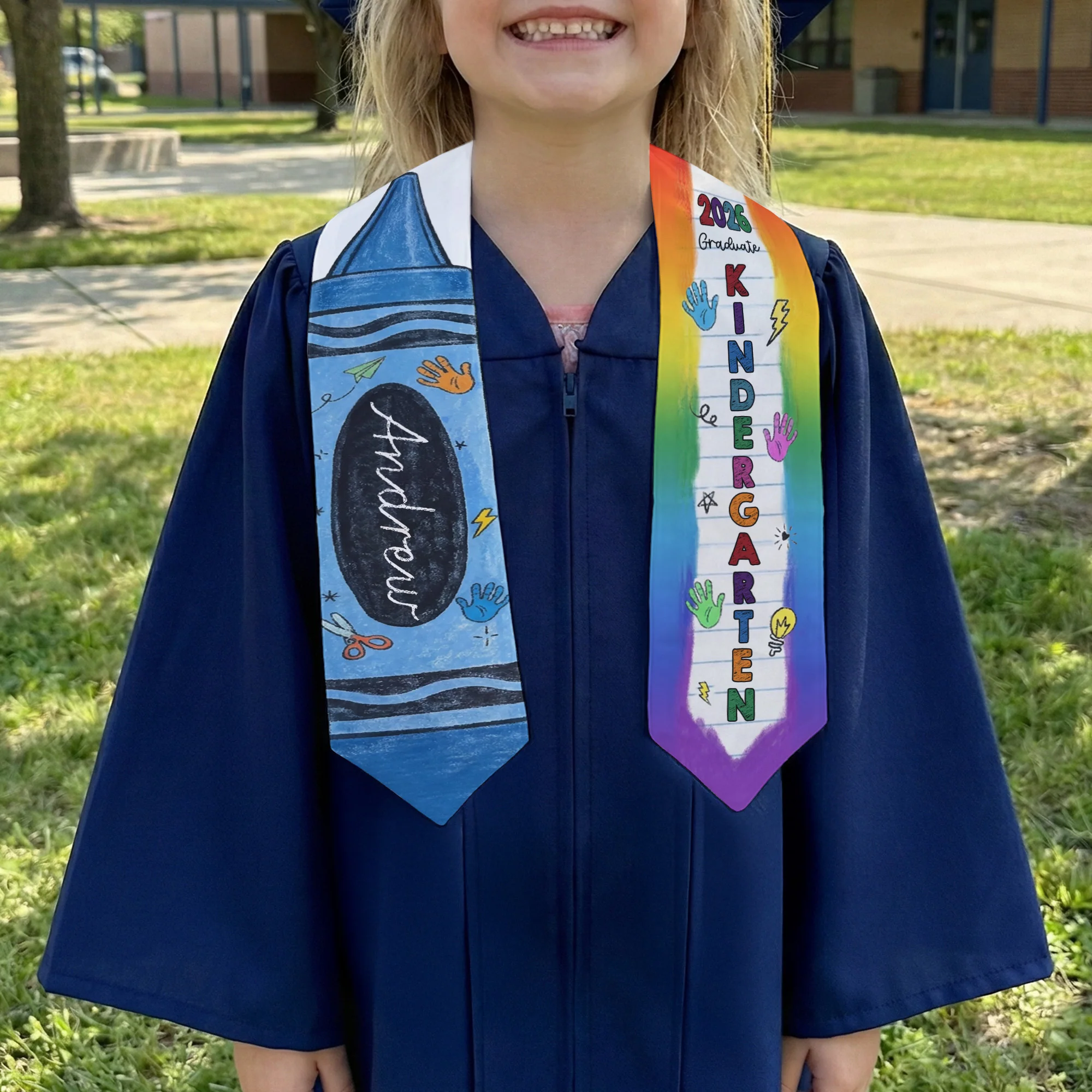 Kid Pencil Graduation Custom Name - Personalized Graduation Stole - Image 3