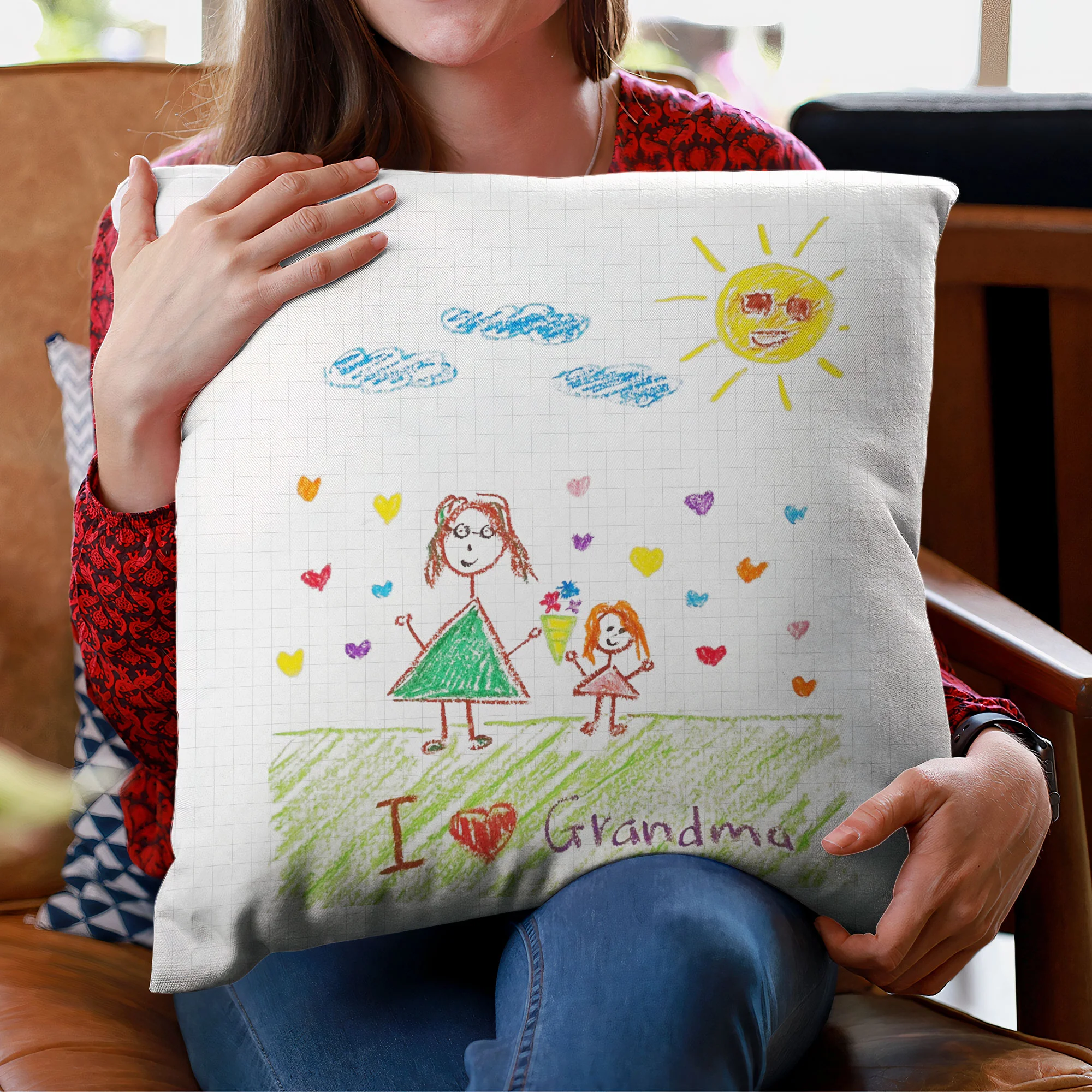 Kid's Artwork - Personalized Photo Pillow (Insert Included) - Image 6
