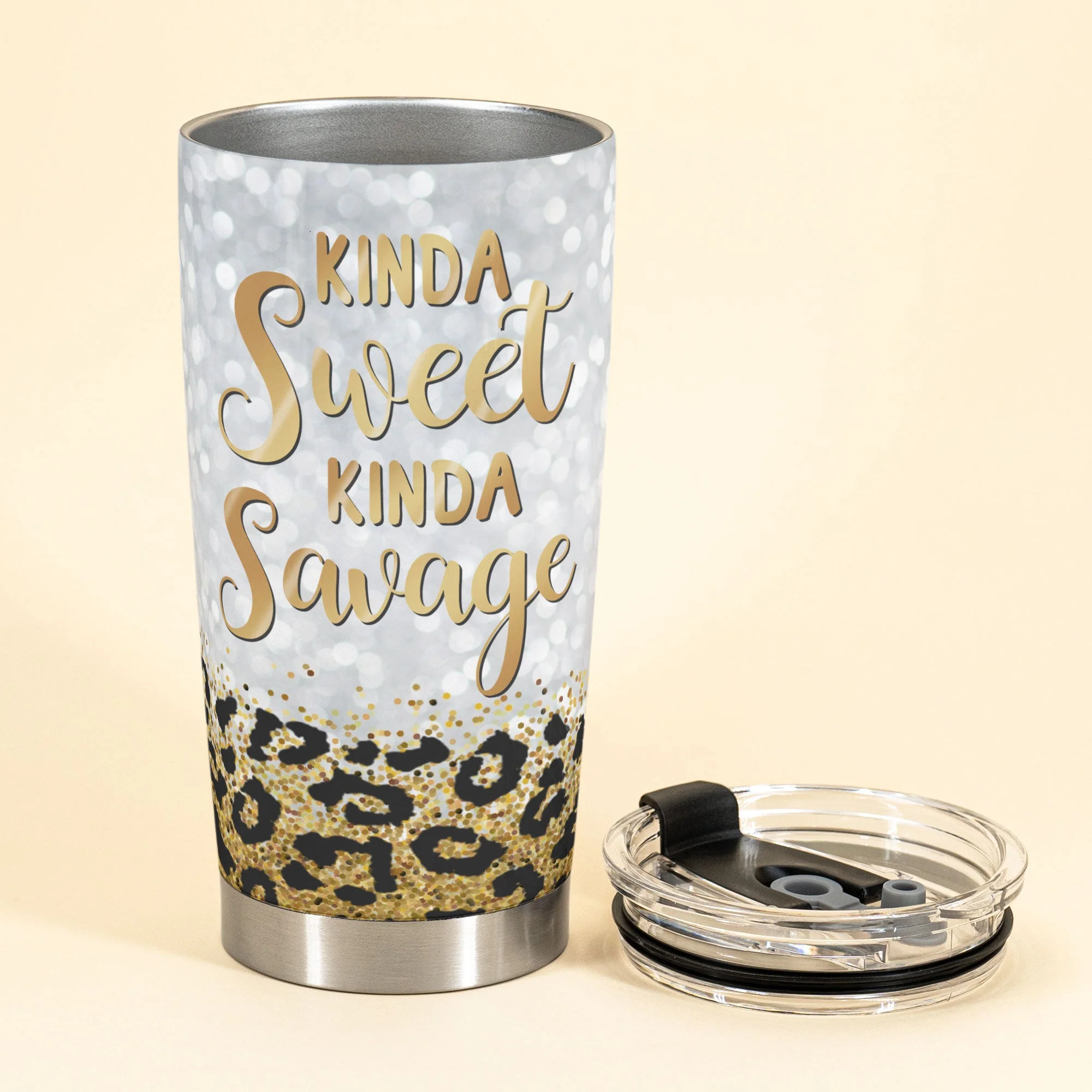 Kinda Sweet Kinda Savage - Personalized Tumbler Cup - Birthday Gift For Girl, Black Girl, Black Woman - Image 3