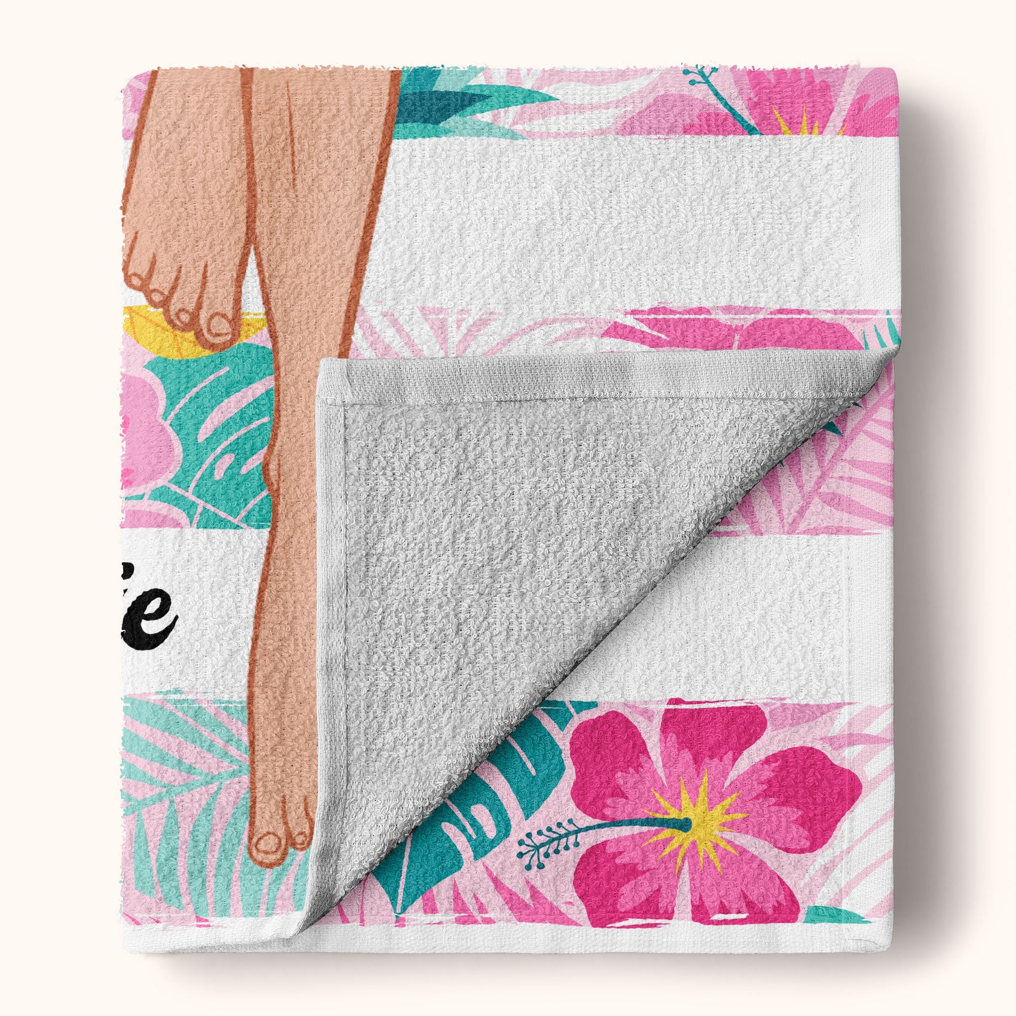 Lady At The Beach - Personalized Beach Towel - Image 3