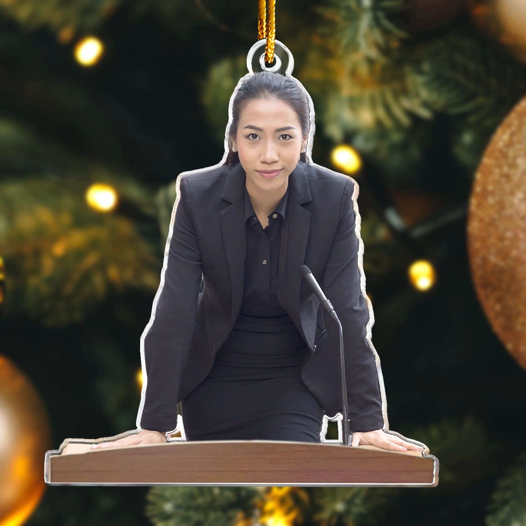 Lawyer Christmas Ornament - Personalized Acrylic Photo Ornament - Image 2