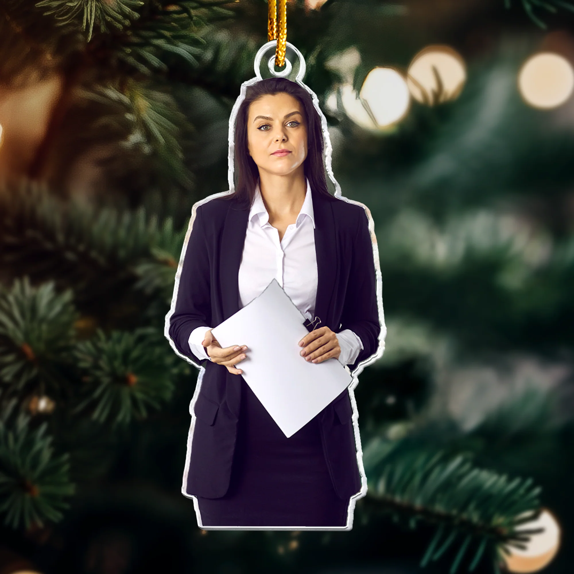 Lawyer Christmas Ornament - Personalized Acrylic Photo Ornament - Image 5