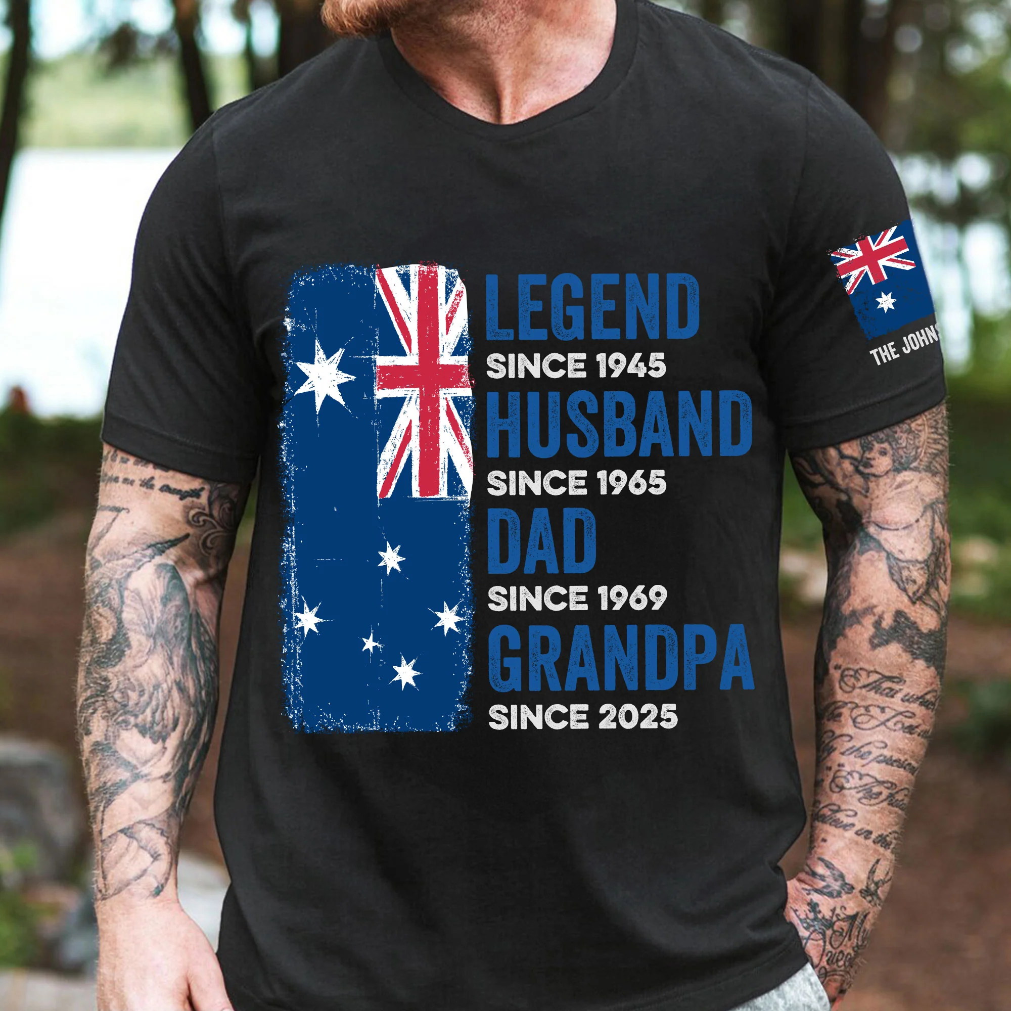 Legend, Husband, Dad And Grandpa - Australia Flag Version - Personalized Shirt - Image 3