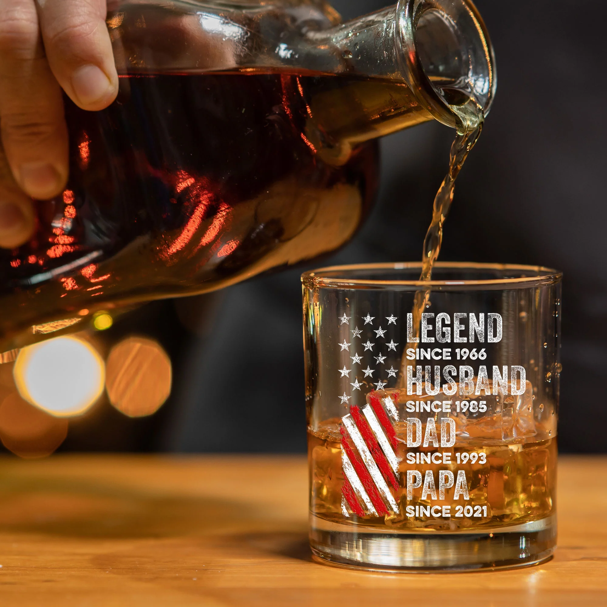 Legend, Husband, Dad And Grandpa - Personalized Whiskey Glass - Image 2