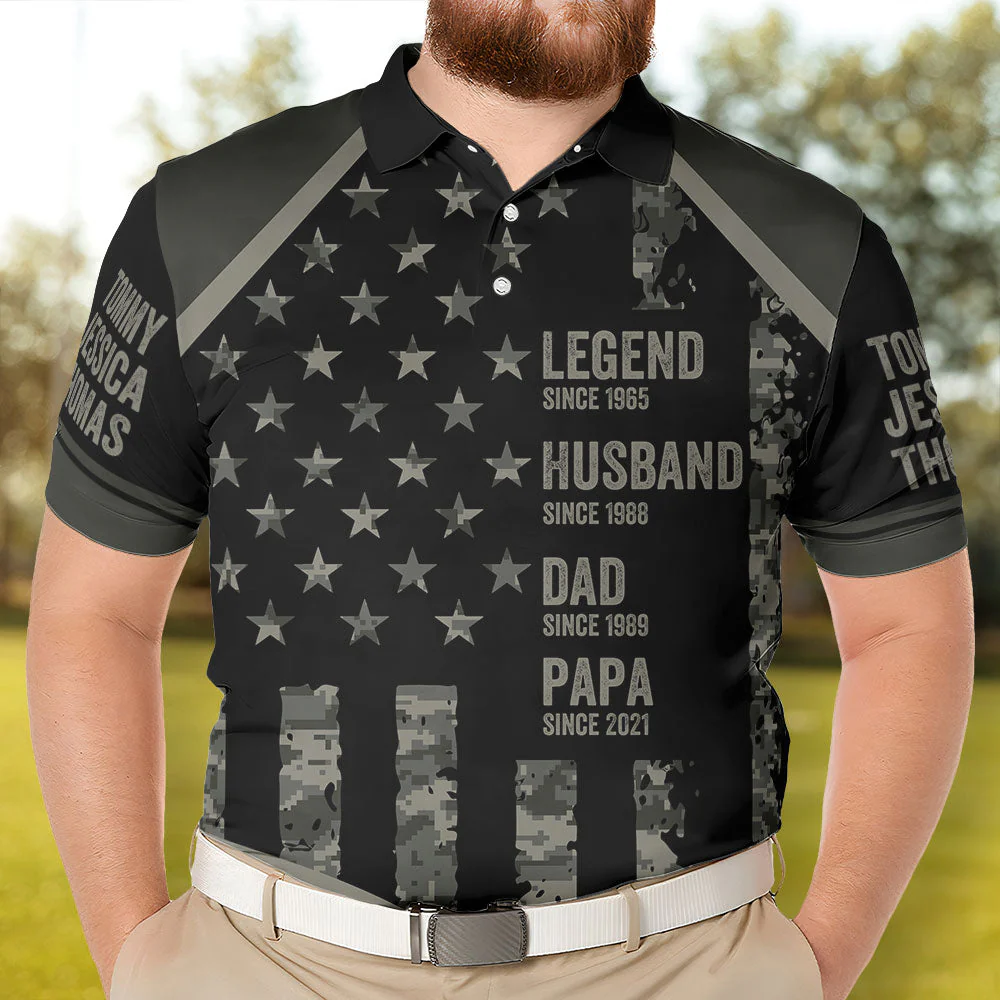 Legend, Husband, Dad, Papa - Personalized Polo Shirt - Image 2