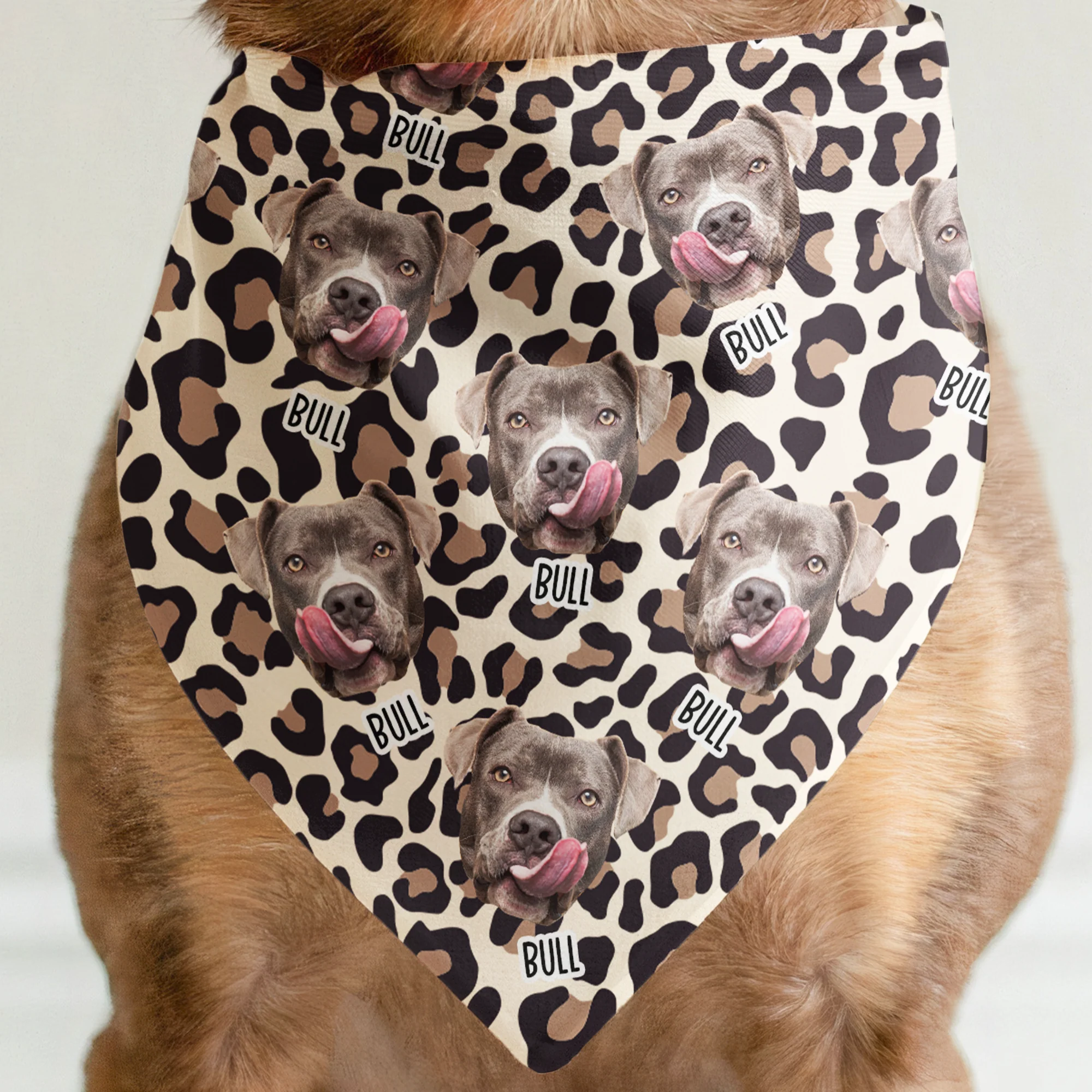 Leopard Dog Custom Face - Personalized Photo Dog Bandana Collar - Image 2