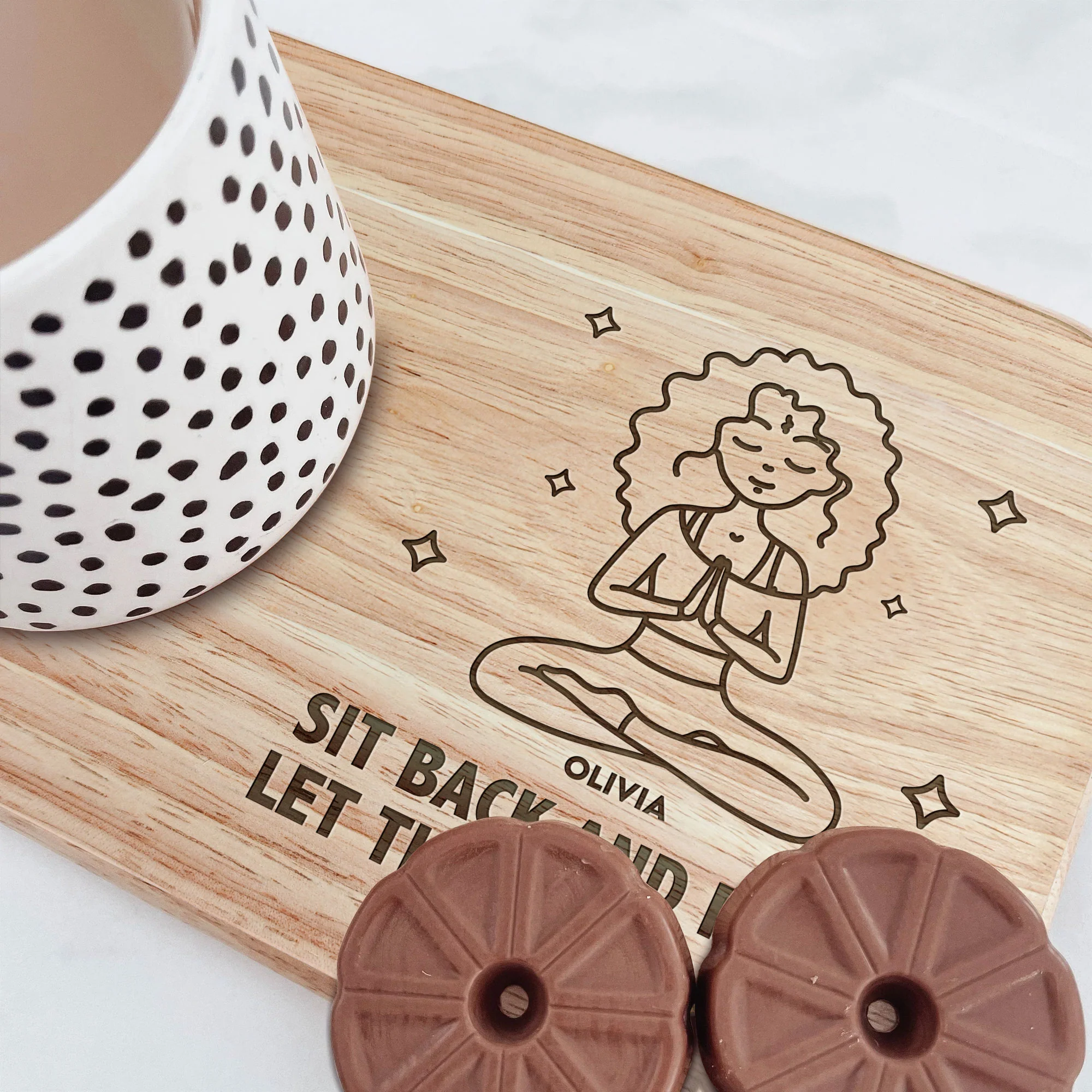 Let That S#!T Go - Personalized Custom Engraved Wooden Tea & Biscuit Board - Image 2