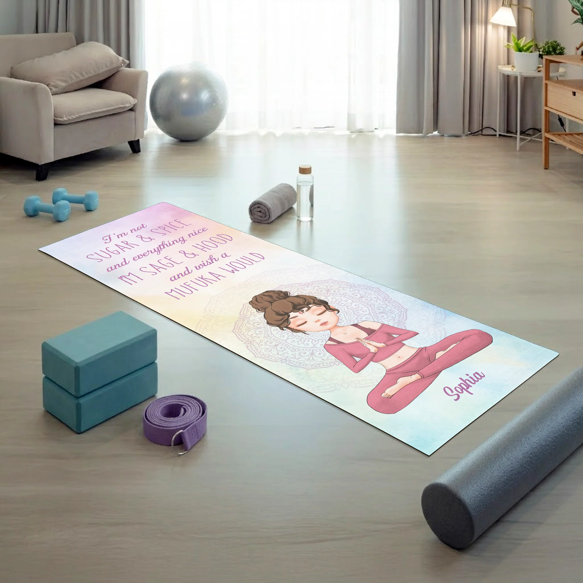 Let That Sh*t Go - Personalized Yoga Mat - Image 5