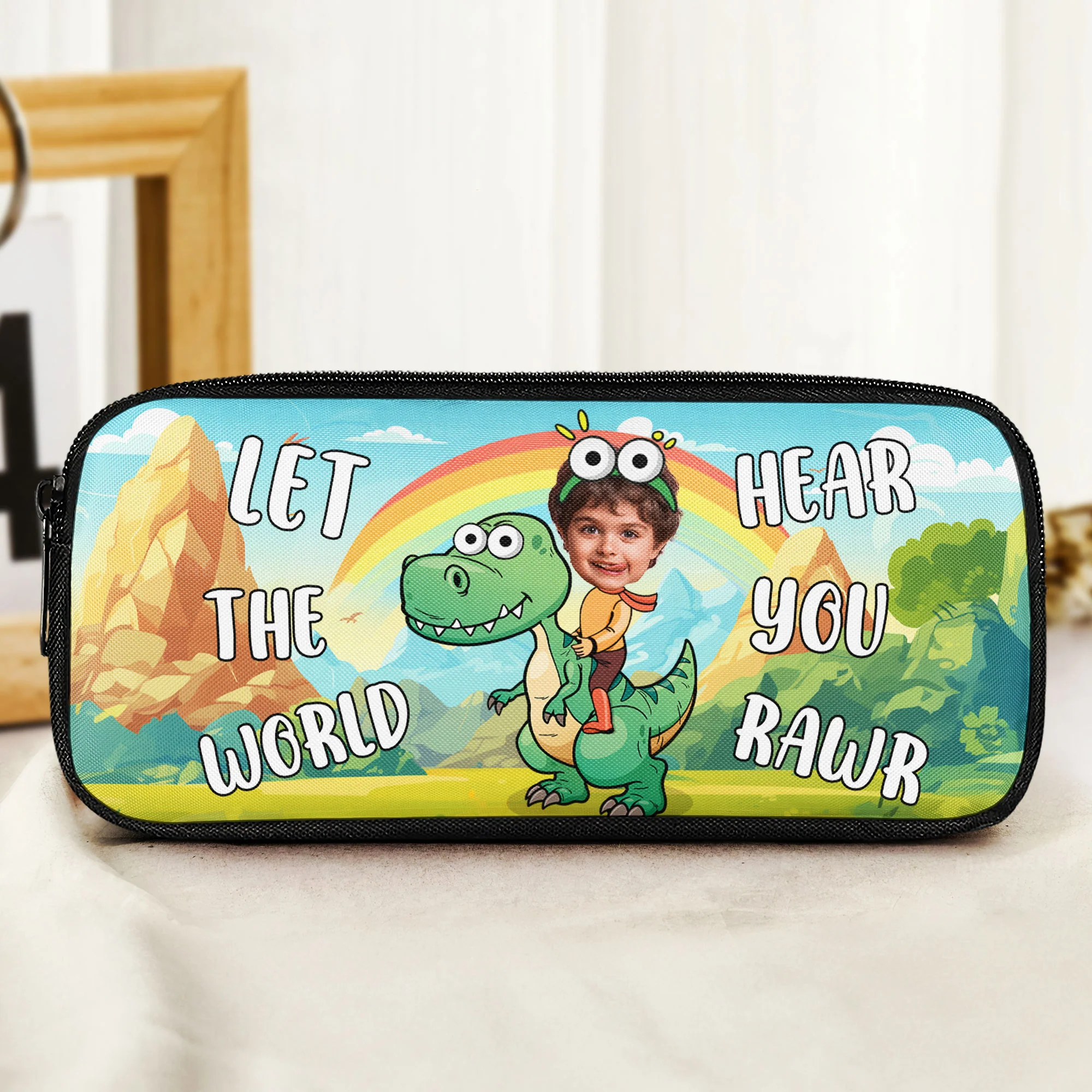 Let The World Hear You Rawr - Personalized Photo Pencil Case - Image 2